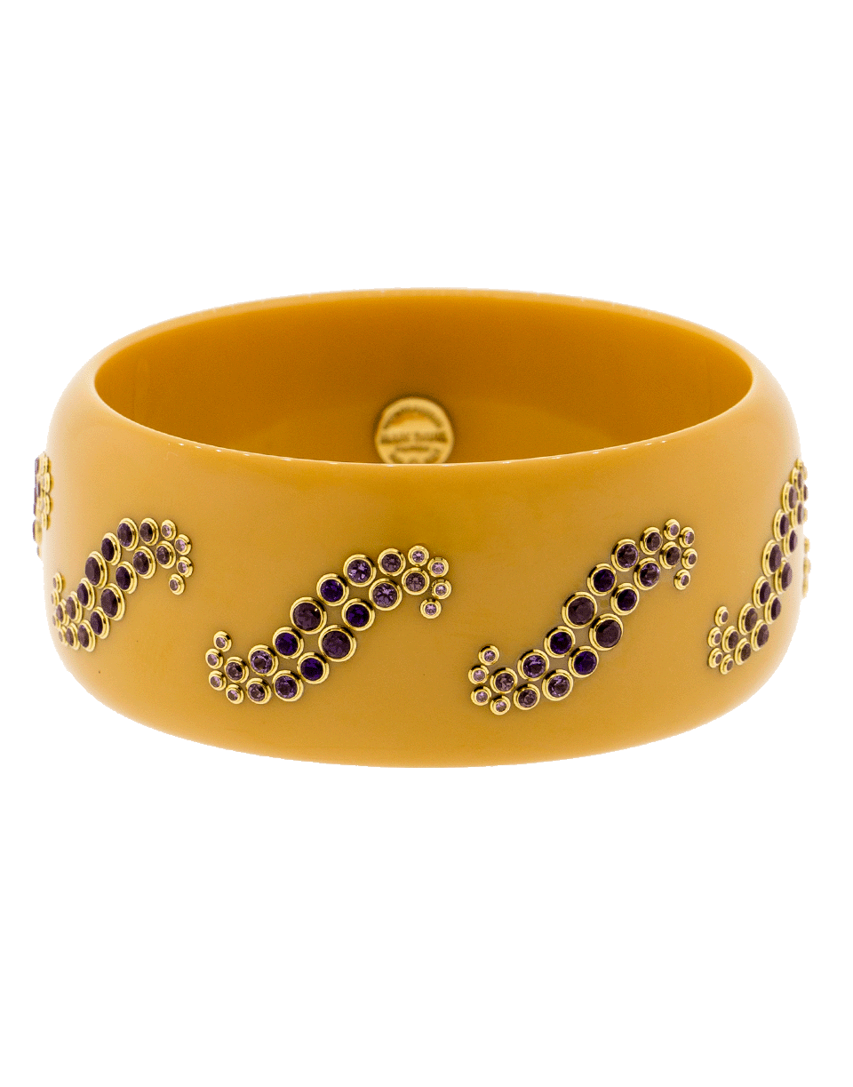 MARK DAVIS-Pink Sapphire, Amethyst, and Garnet Bakelite Bangle-YELLOW GOLD
