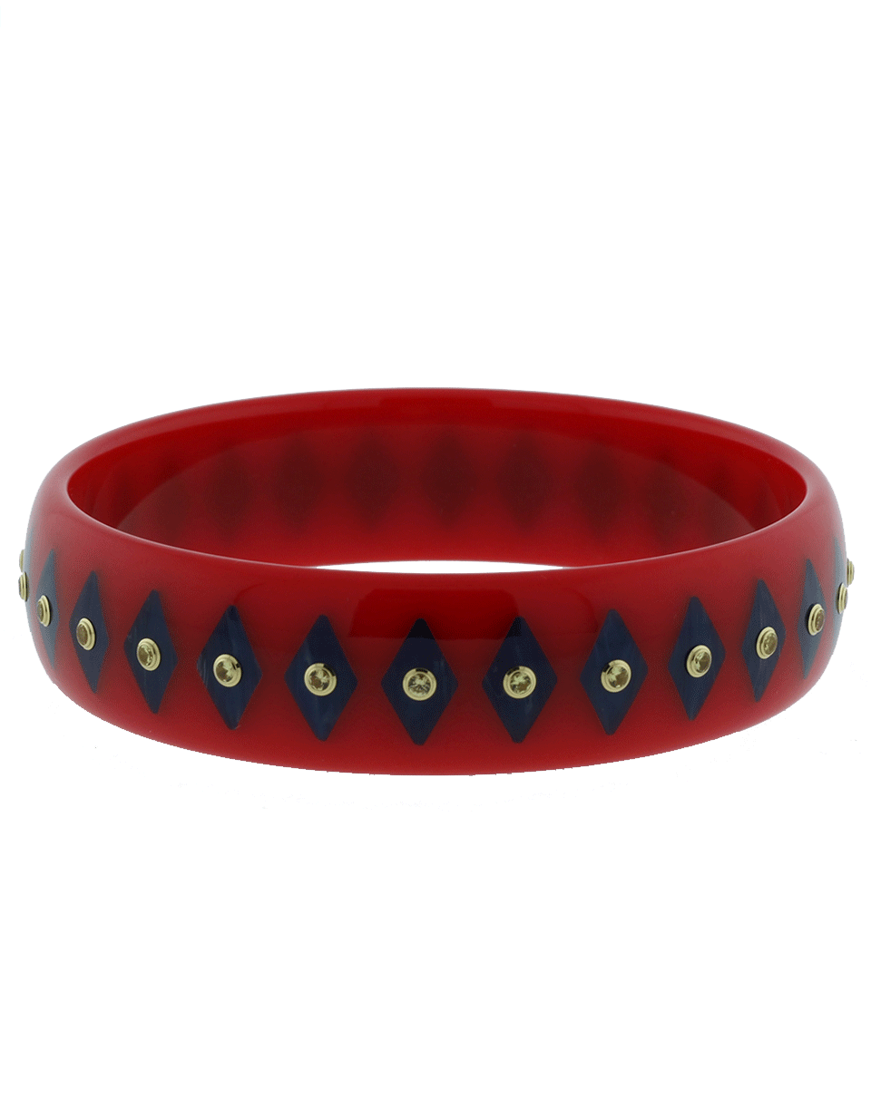 MARK DAVIS-Red And Blue Bakelite Bangle-YELLOW GOLD