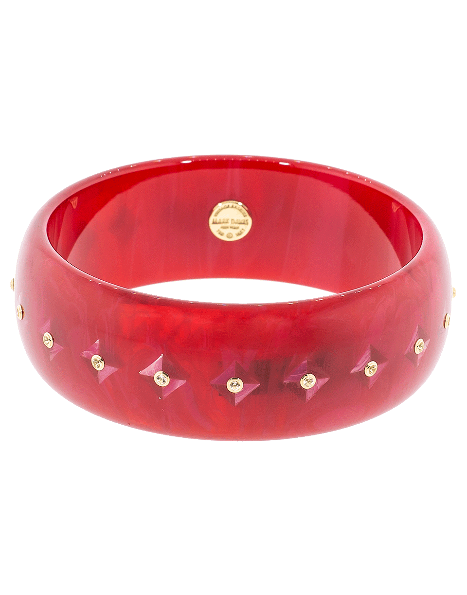 MARK DAVIS-Red and Pink Bakelite Bangle-YELLOW GOLD