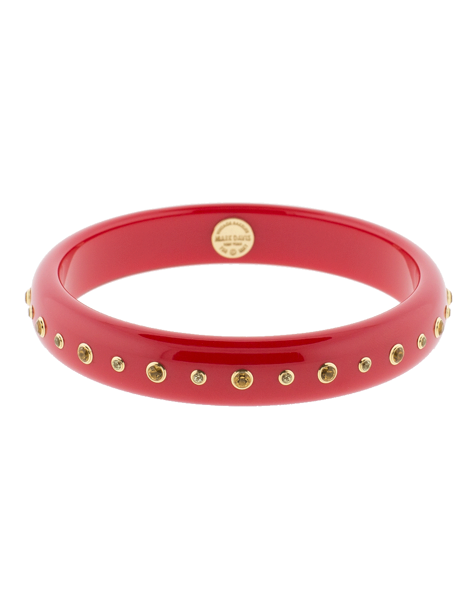 MARK DAVIS-Red Bakelite Bangle-YELLOW GOLD