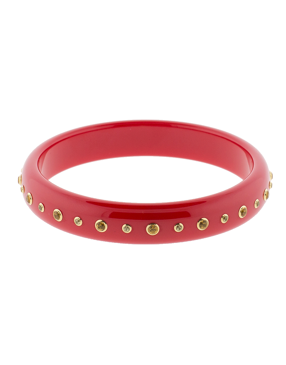 MARK DAVIS-Red Bakelite Bangle-YELLOW GOLD