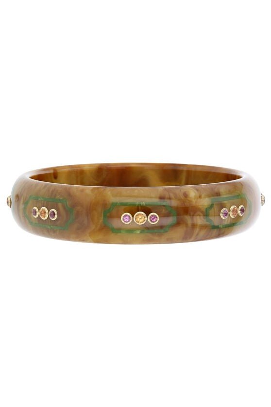 MARK DAVIS-Spessartite Garnet Brown Bangle-YELLOW GOLD
