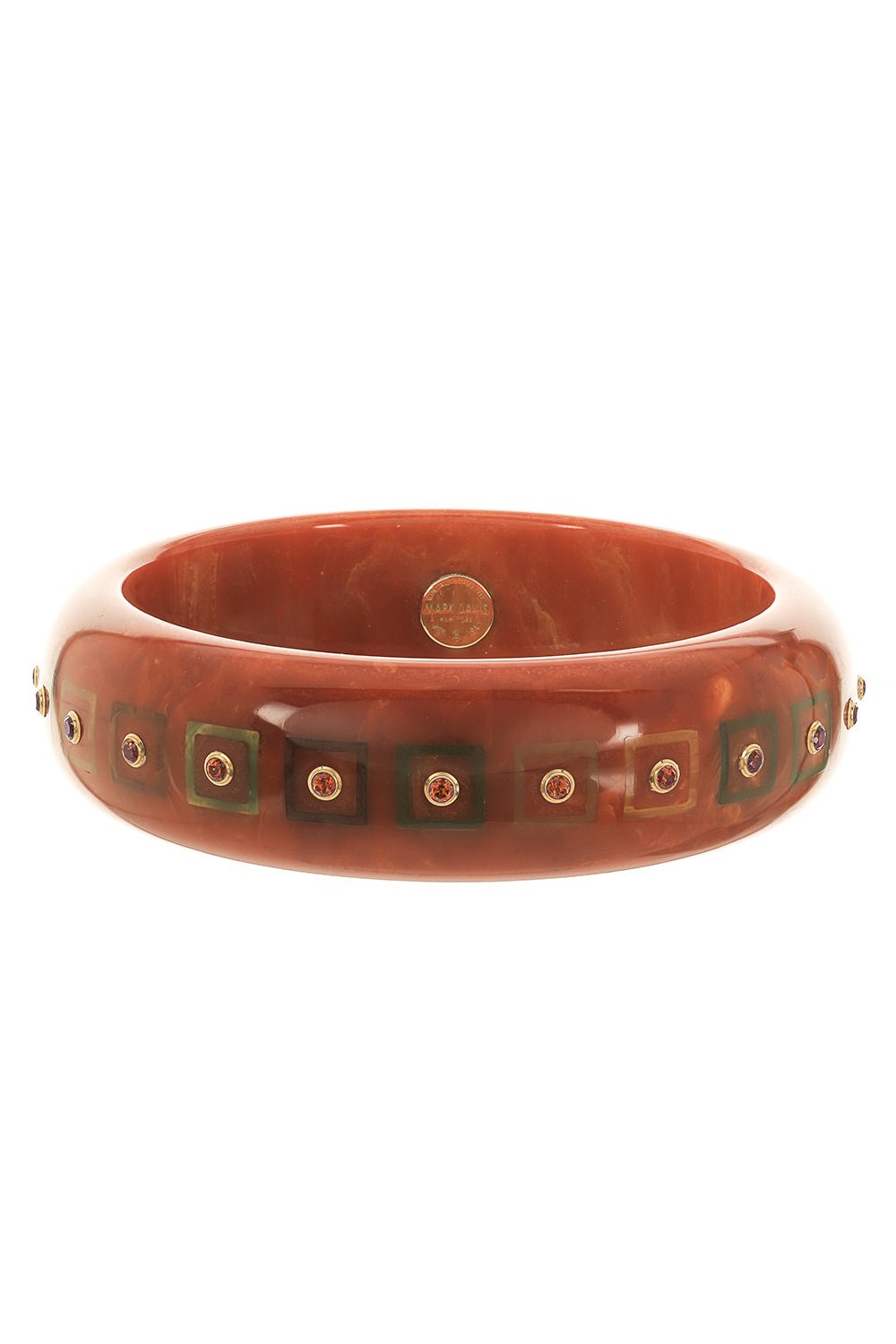 MARK DAVIS-Spessartite Garnet Orange Bakelite Bangle-YELLOW GOLD