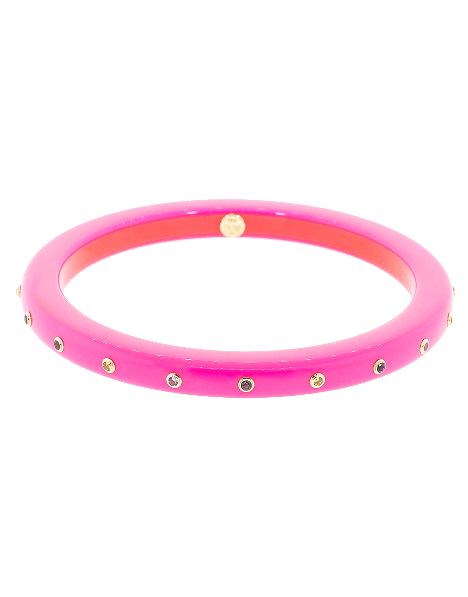 MARK DAVIS-Thin Pink Bakelite Bangle-YELLOW GOLD