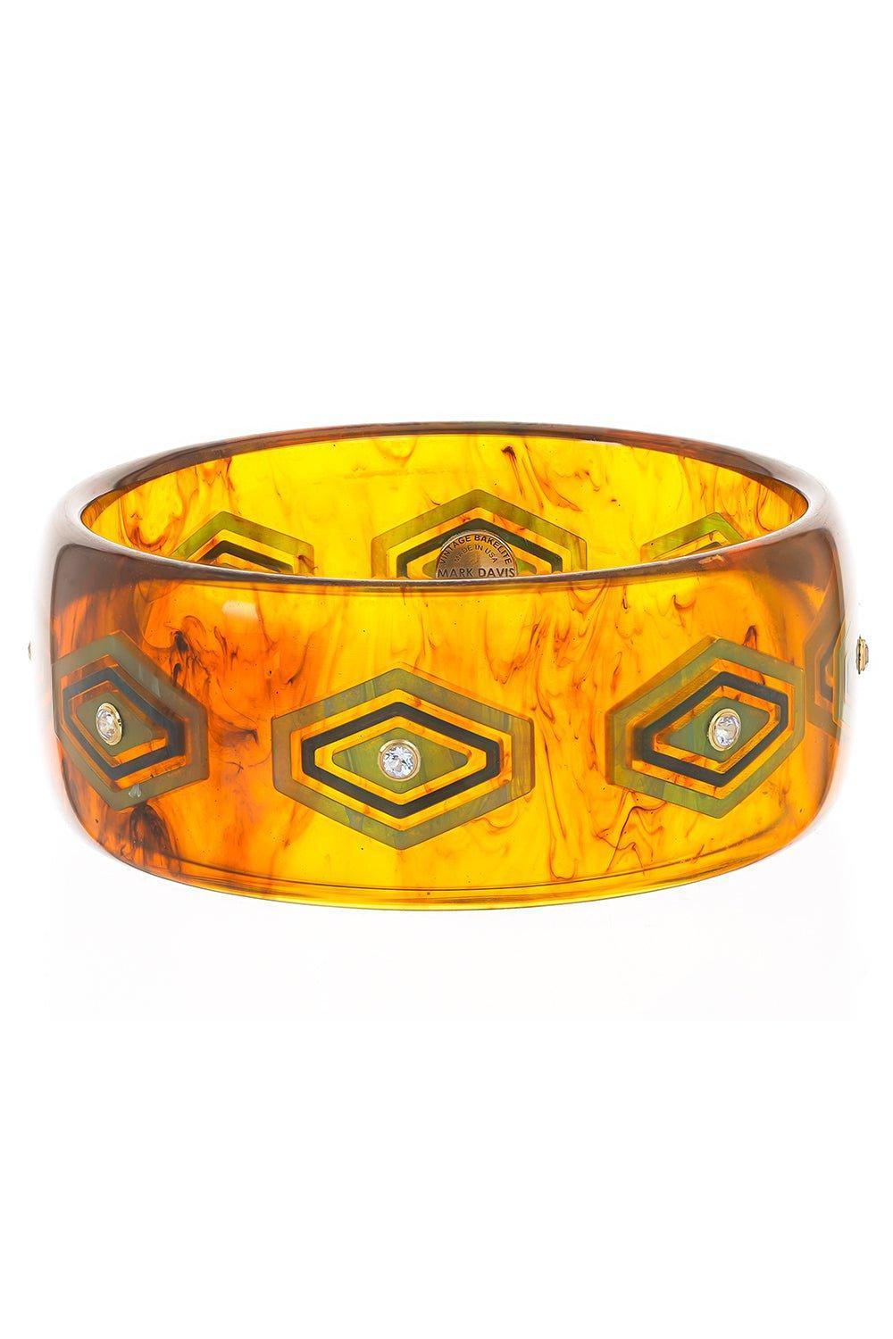 MARK DAVIS-Topaz Tortoise Bakelite Bangle-YELLOW GOLD