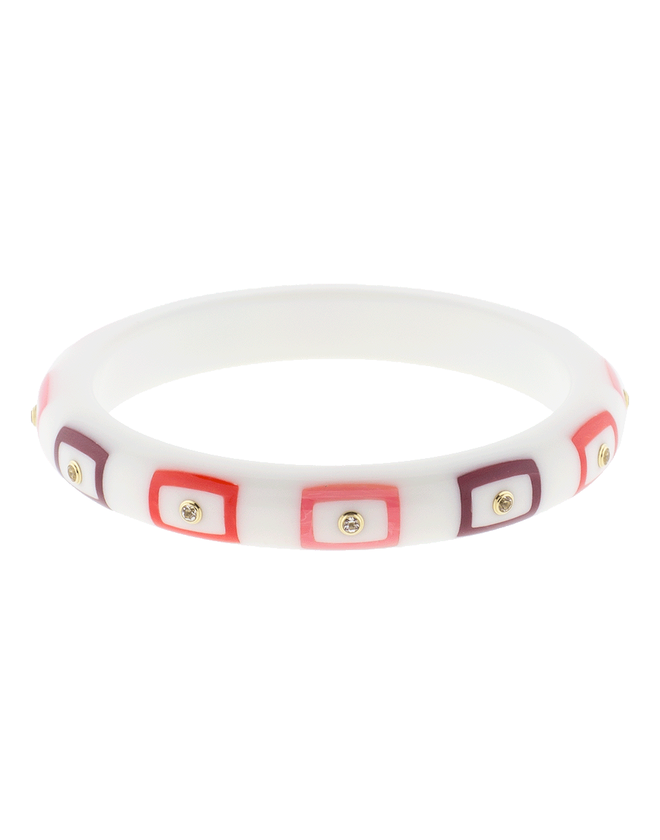 MARK DAVIS-White Staron And Burgundy Bakelite Bangle-YELLOW GOLD