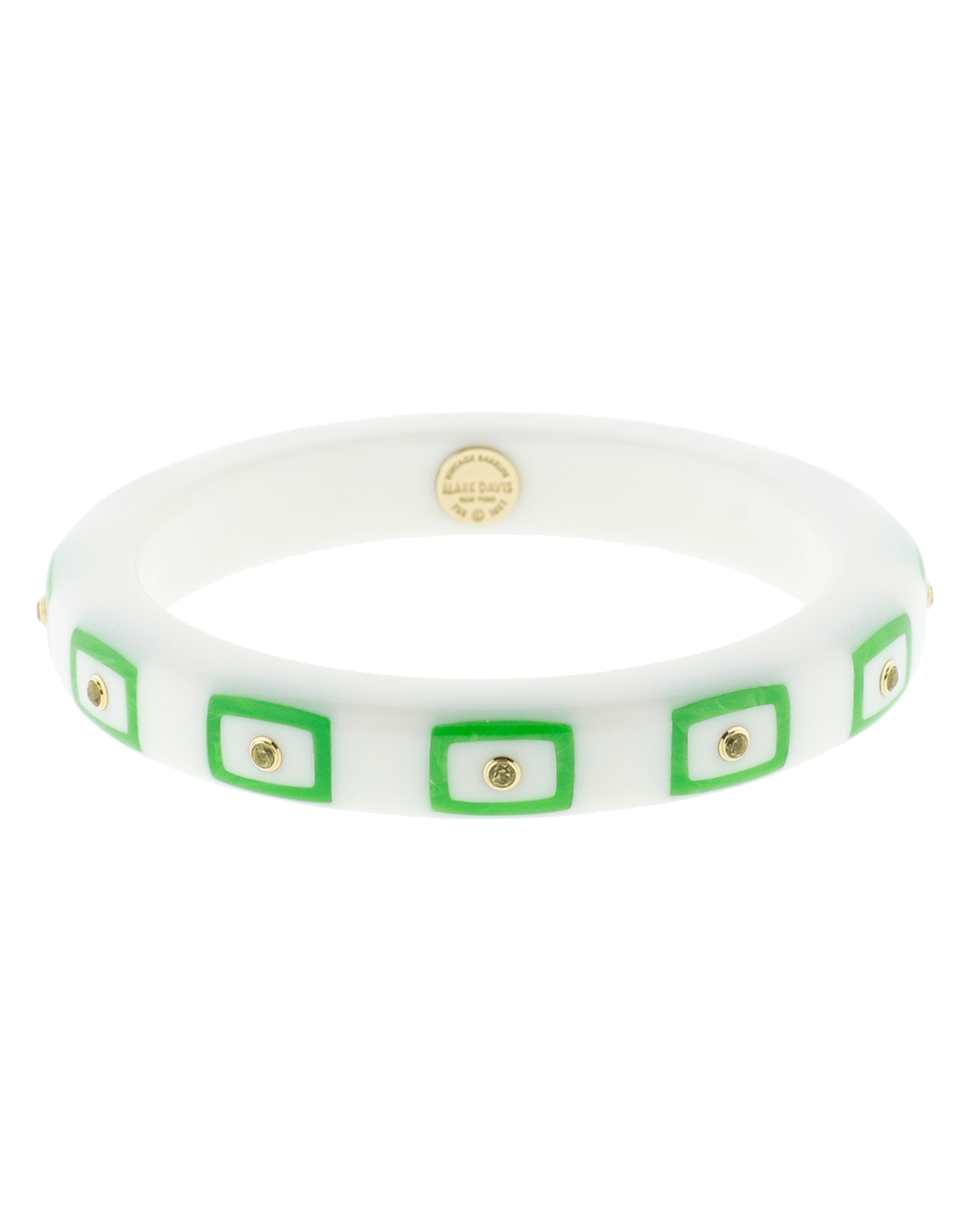 MARK DAVIS-White Staron And Green Bakelite Bangle-YELLOW GOLD
