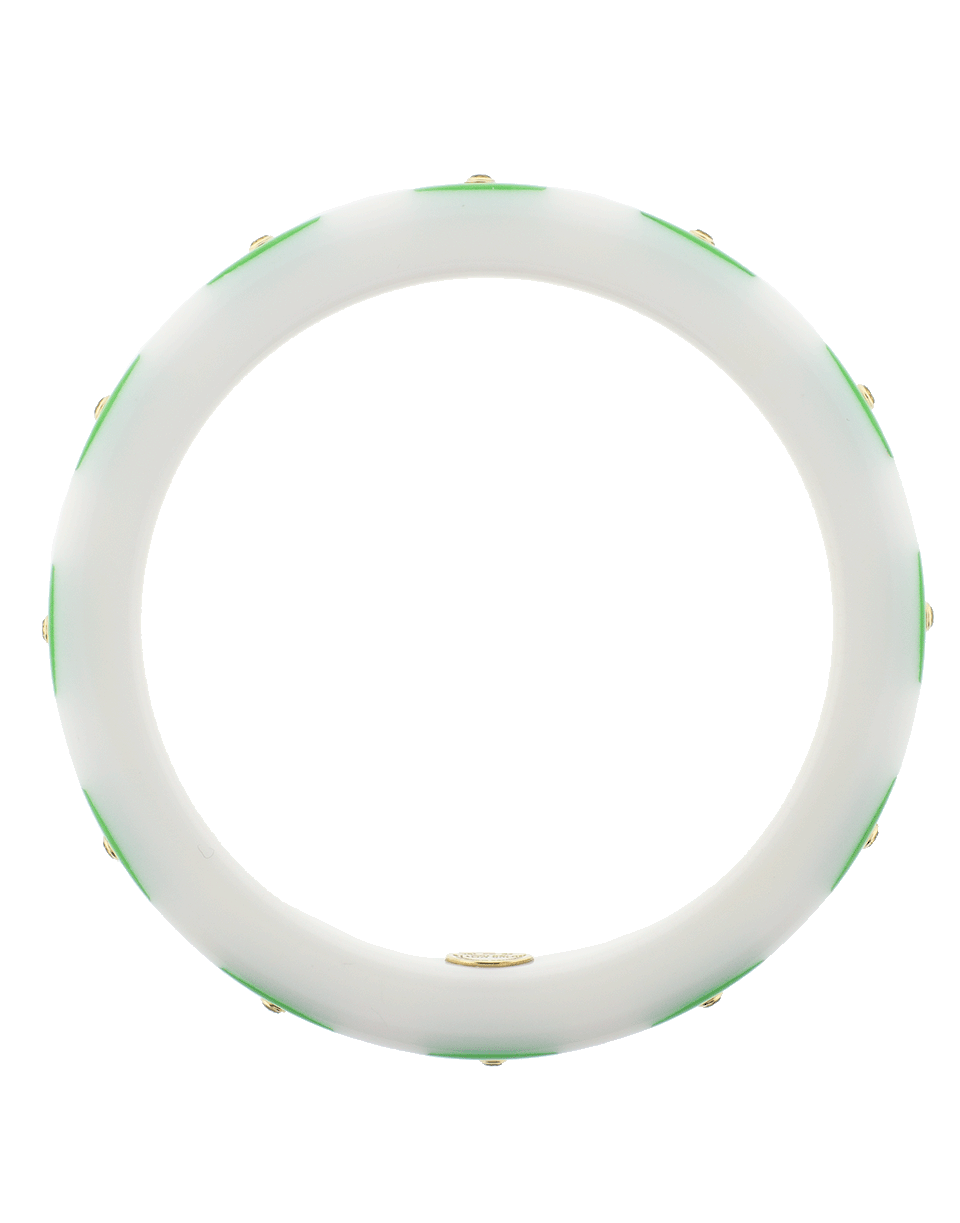 MARK DAVIS-White Staron And Green Bakelite Bangle-YELLOW GOLD