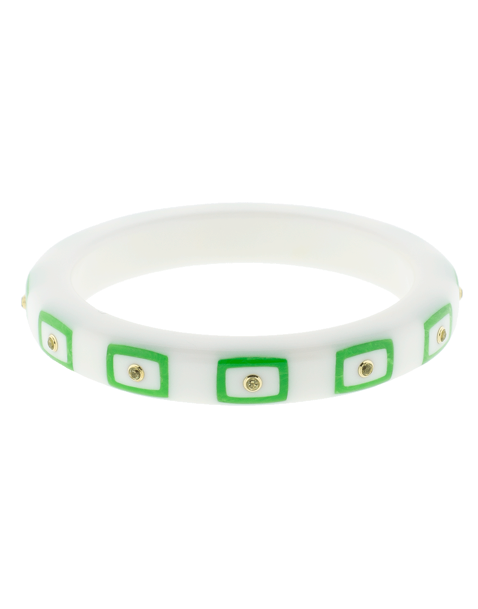 MARK DAVIS-White Staron And Green Bakelite Bangle-YELLOW GOLD