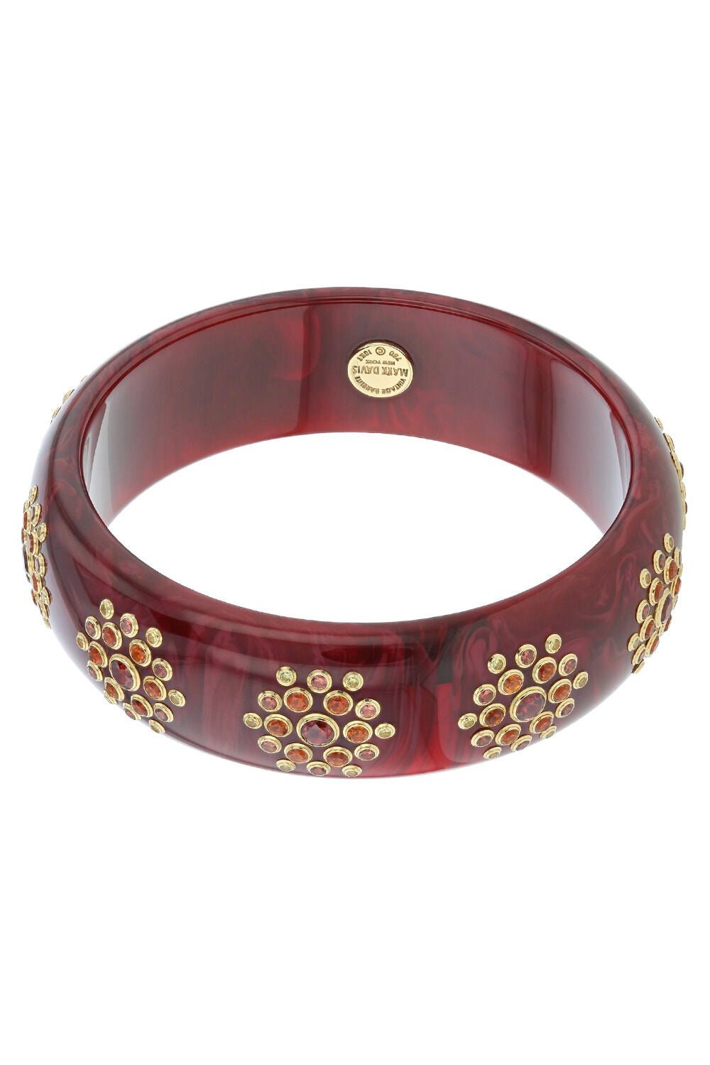 MARK DAVIS-Yellow Sapphire Burgundy Bakelite Bangle-YELLOW GOLD