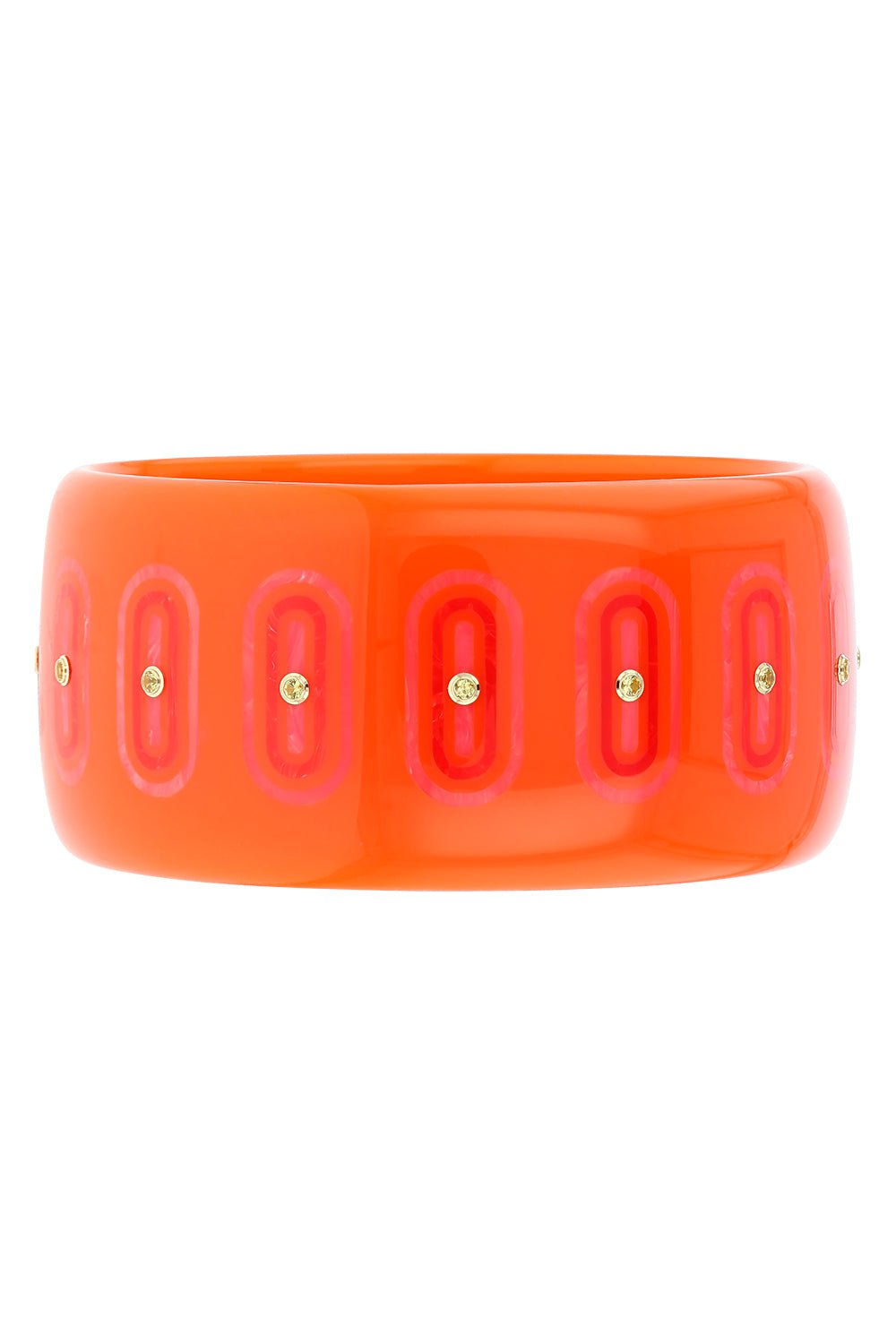 MARK DAVIS-Yellow Sapphire Orange Red Bakelite Bangle-YELLOW GOLD