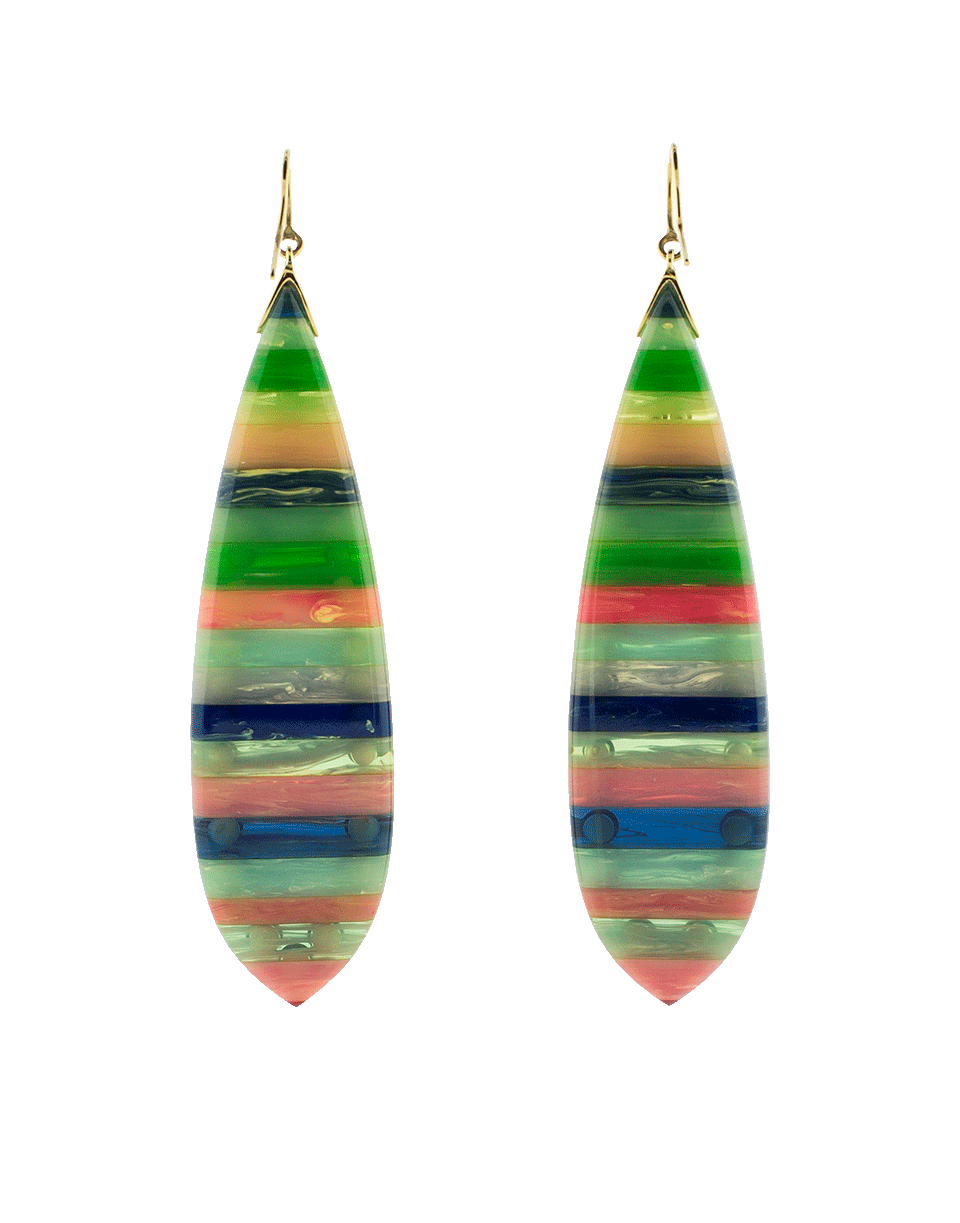 MARK DAVIS-Multi Color Bakelite Earrings-YELLOW GOLD
