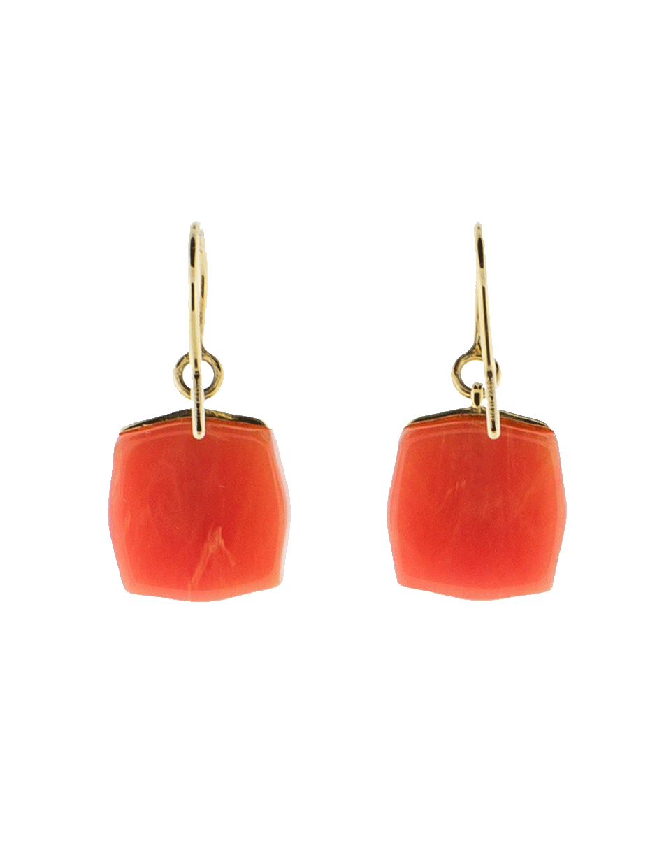 MARK DAVIS-Pink Bakelite Earrings With Peridot-YELLOW GOLD