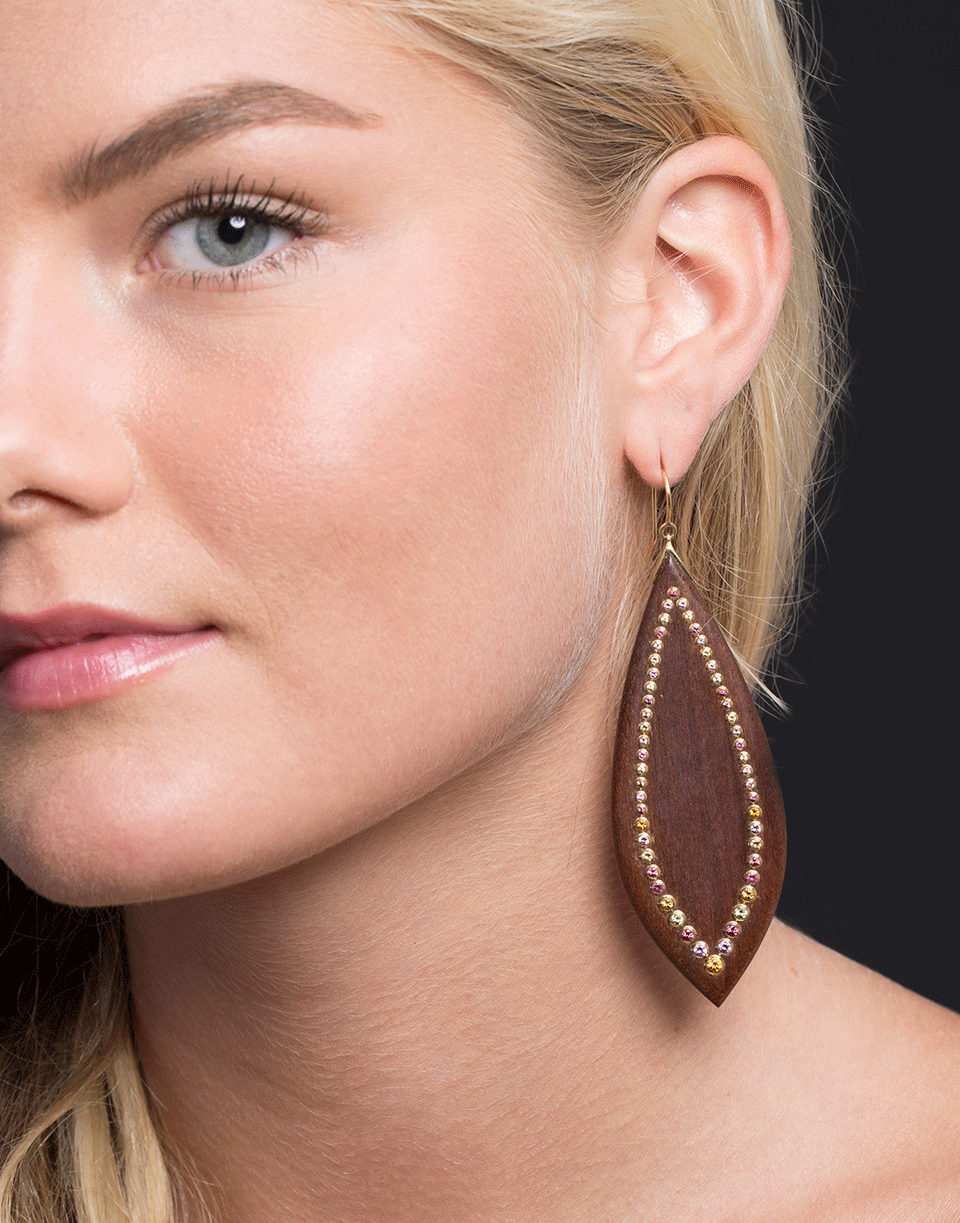 MARK DAVIS-Wood Earrings-YELLOW GOLD