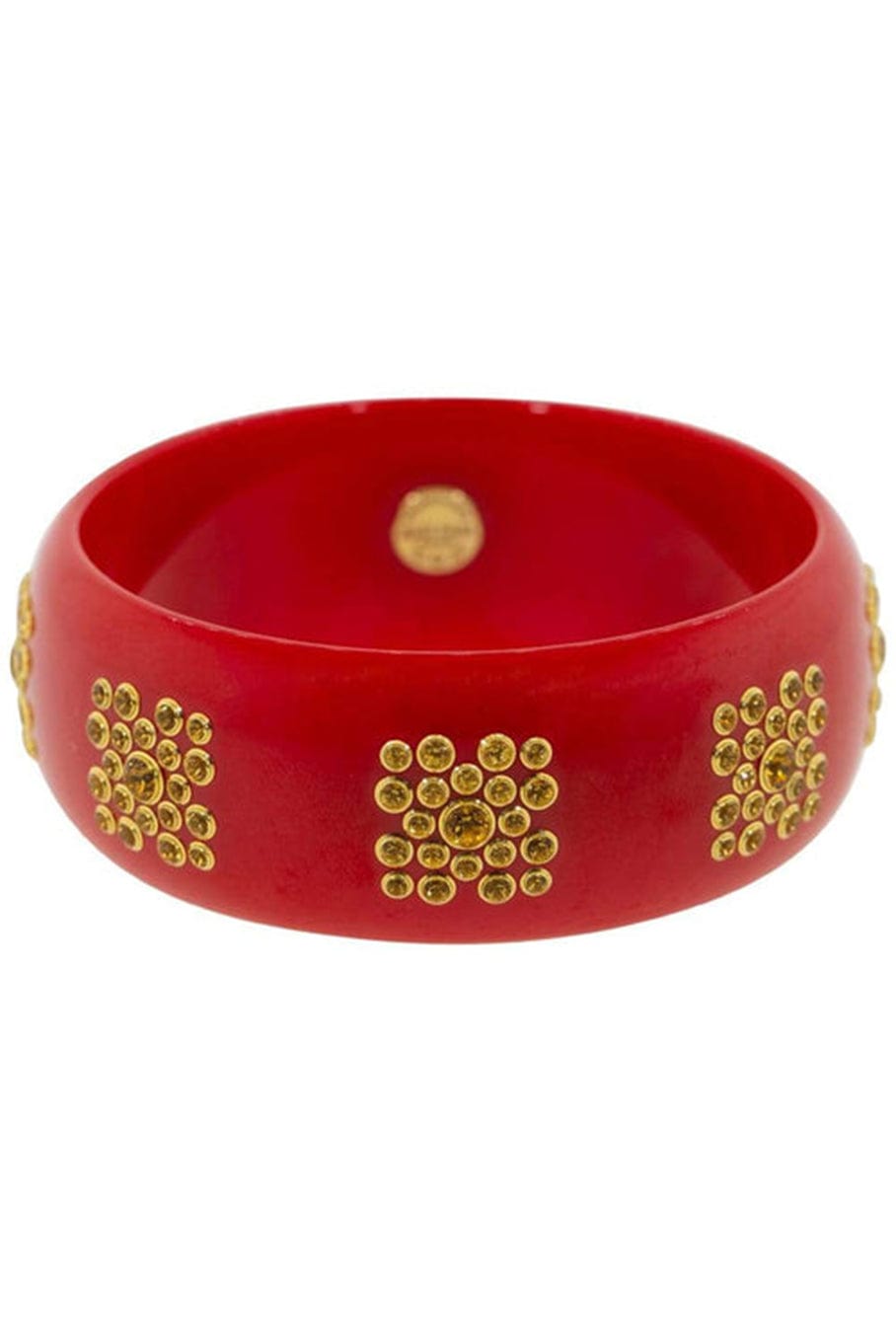 MARK DAVIS-Citrine Red Bakelite Bangle-YELLOW GOLD