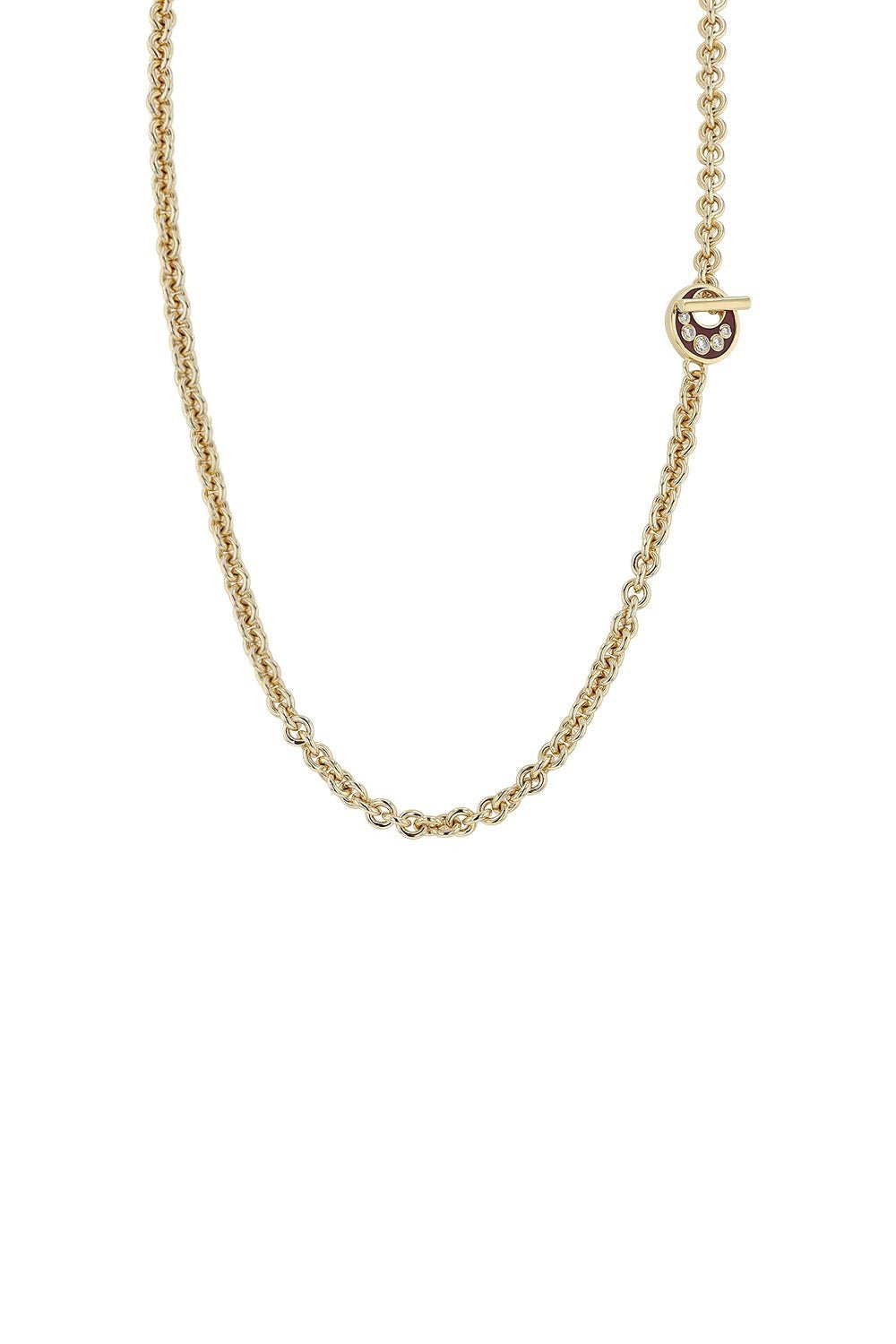 MARK DAVIS-Diamond Toggle Chain Necklace-YELLOW GOLD