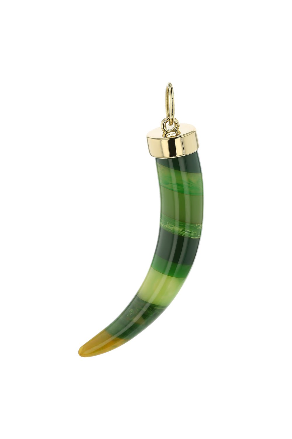 MARK DAVIS-Green Bakelite Tusk Pendant-YELLOW GOLD