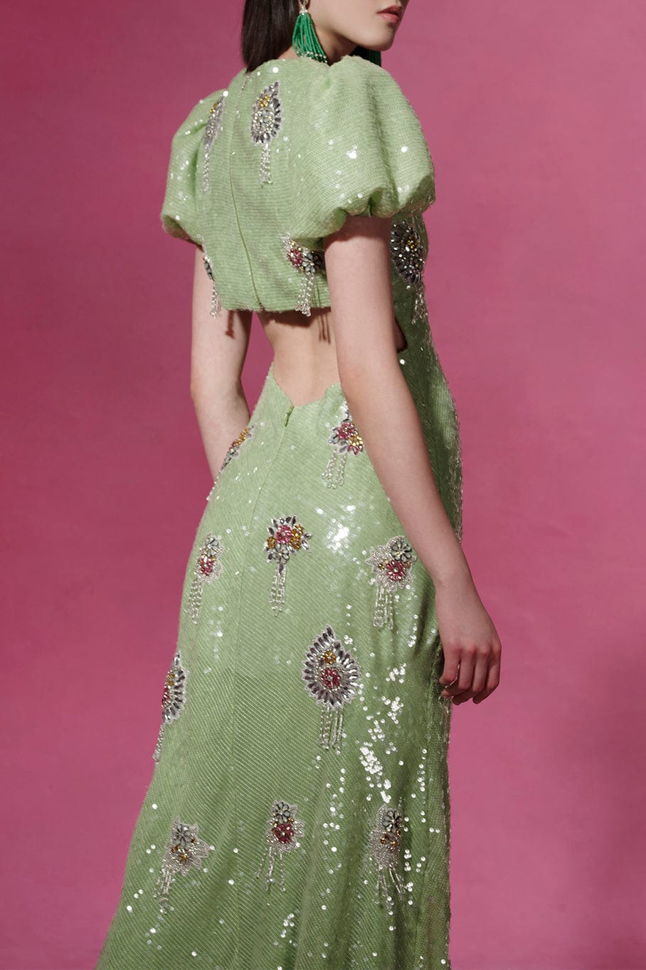 MARKARIAN-Titian Crystal Embellished Sequin Cocktail Dress-