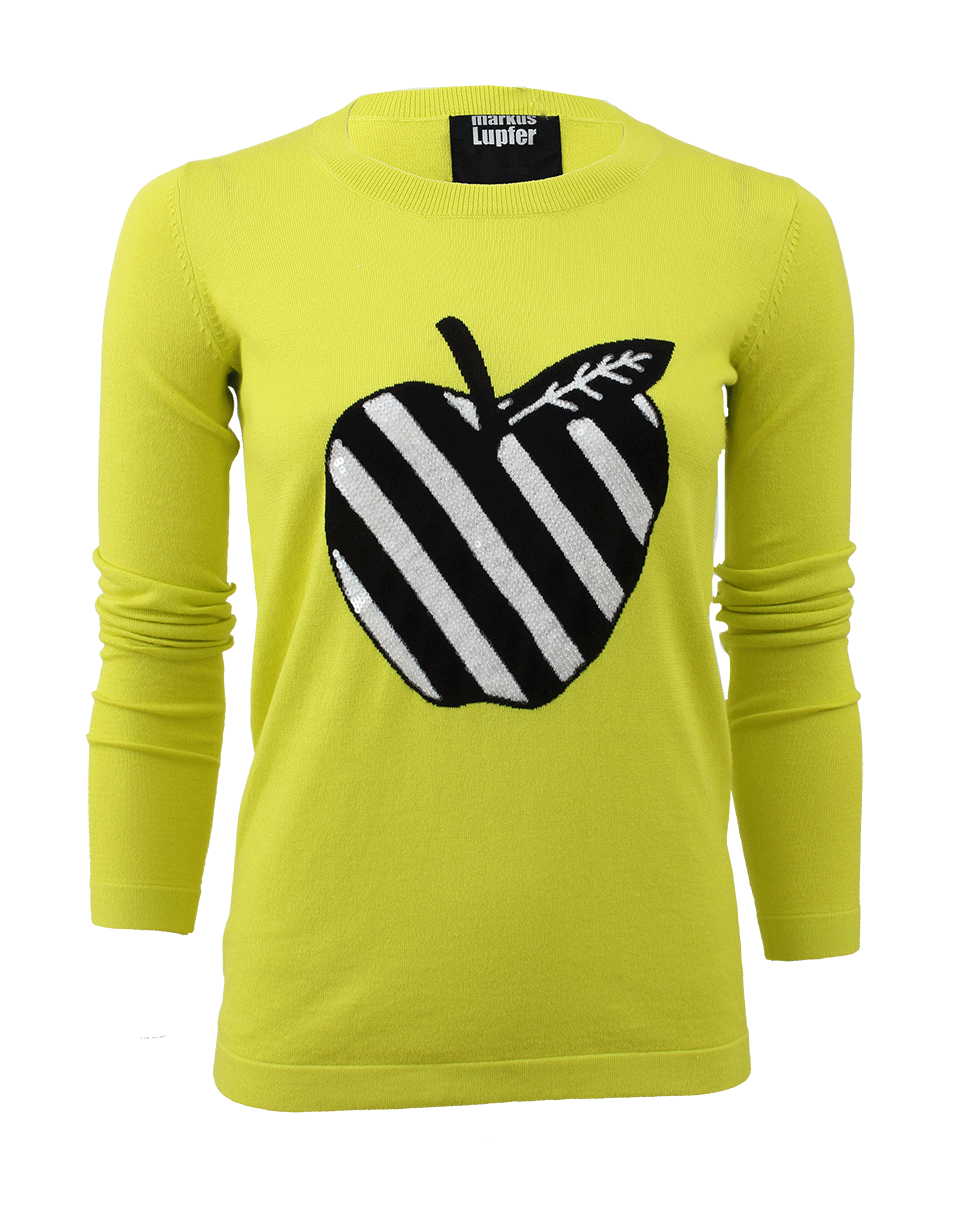 MARKUS LUPFER-Emma Sequin Apple Sweater-