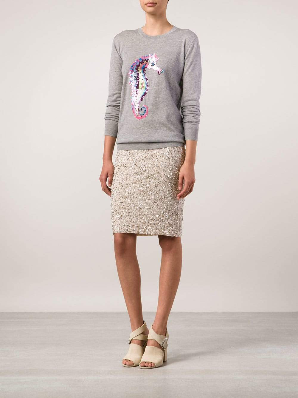 MARKUS LUPFER-Sequin Seahorse Jumper-