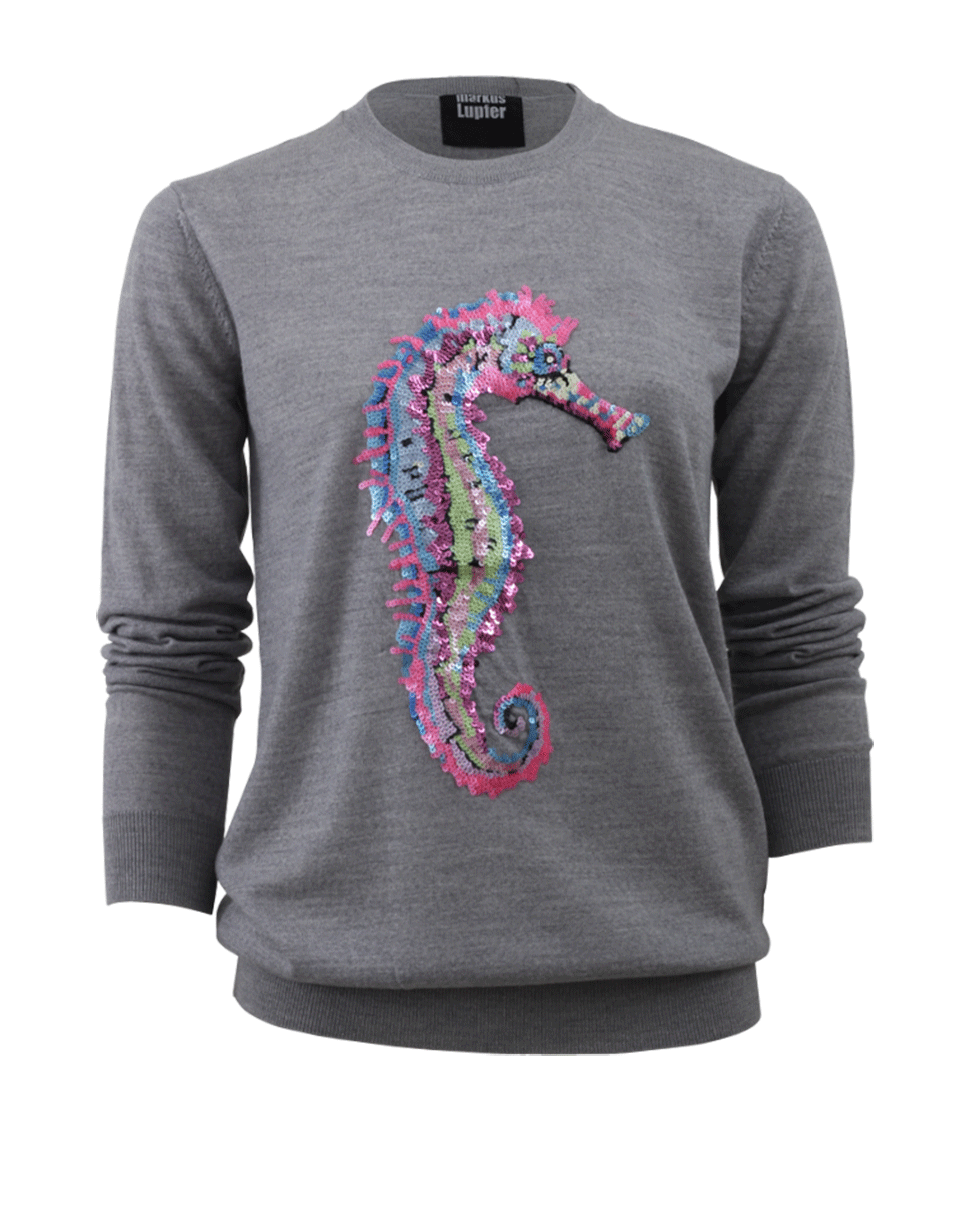 MARKUS LUPFER-Sequin Seahorse Jumper-