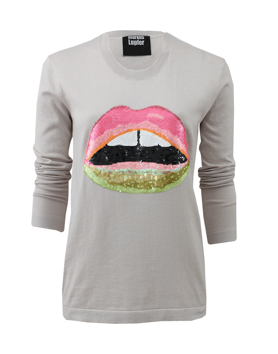 MARKUS LUPFER-Neon Lip Sequin Sweater-