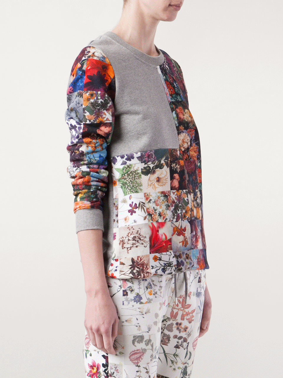 MARKUS LUPFER-Floral Patchwork Sweatshirt-