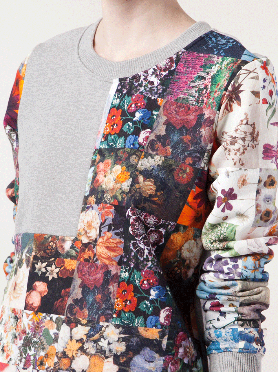 MARKUS LUPFER-Floral Patchwork Sweatshirt-
