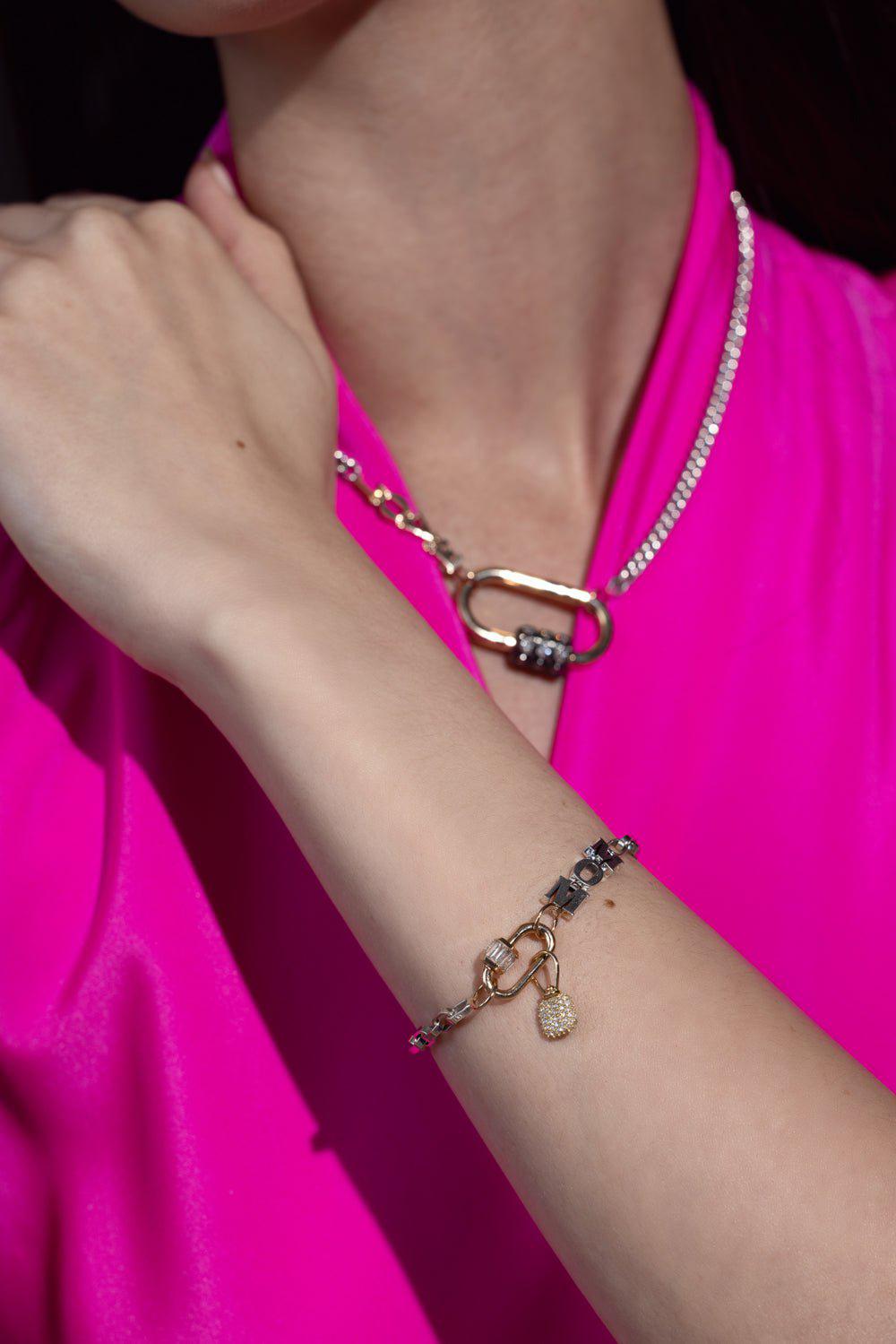 MARLA AARON-Biker Talking Chain Bracelet-SILVER