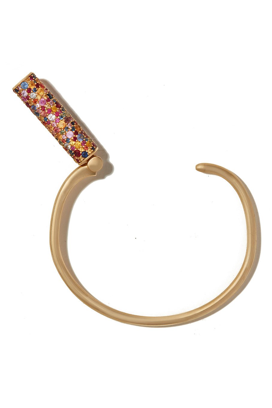 MARLA AARON-Stoned Trundle Lock Bracelet-YELLOW GOLD