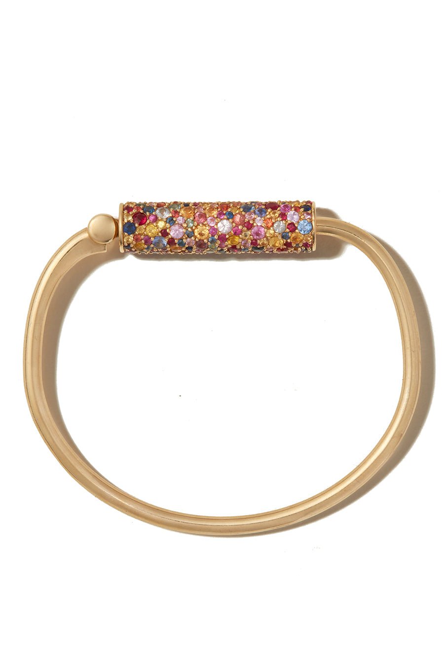 MARLA AARON-Stoned Trundle Lock Bracelet-YELLOW GOLD