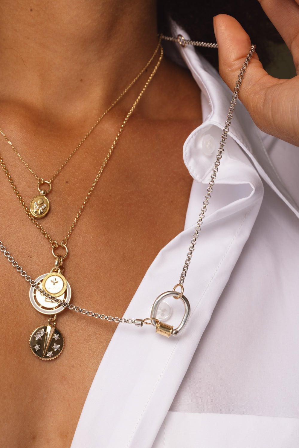 MARLA AARON-Three Loop Rolo Chain-SILVER