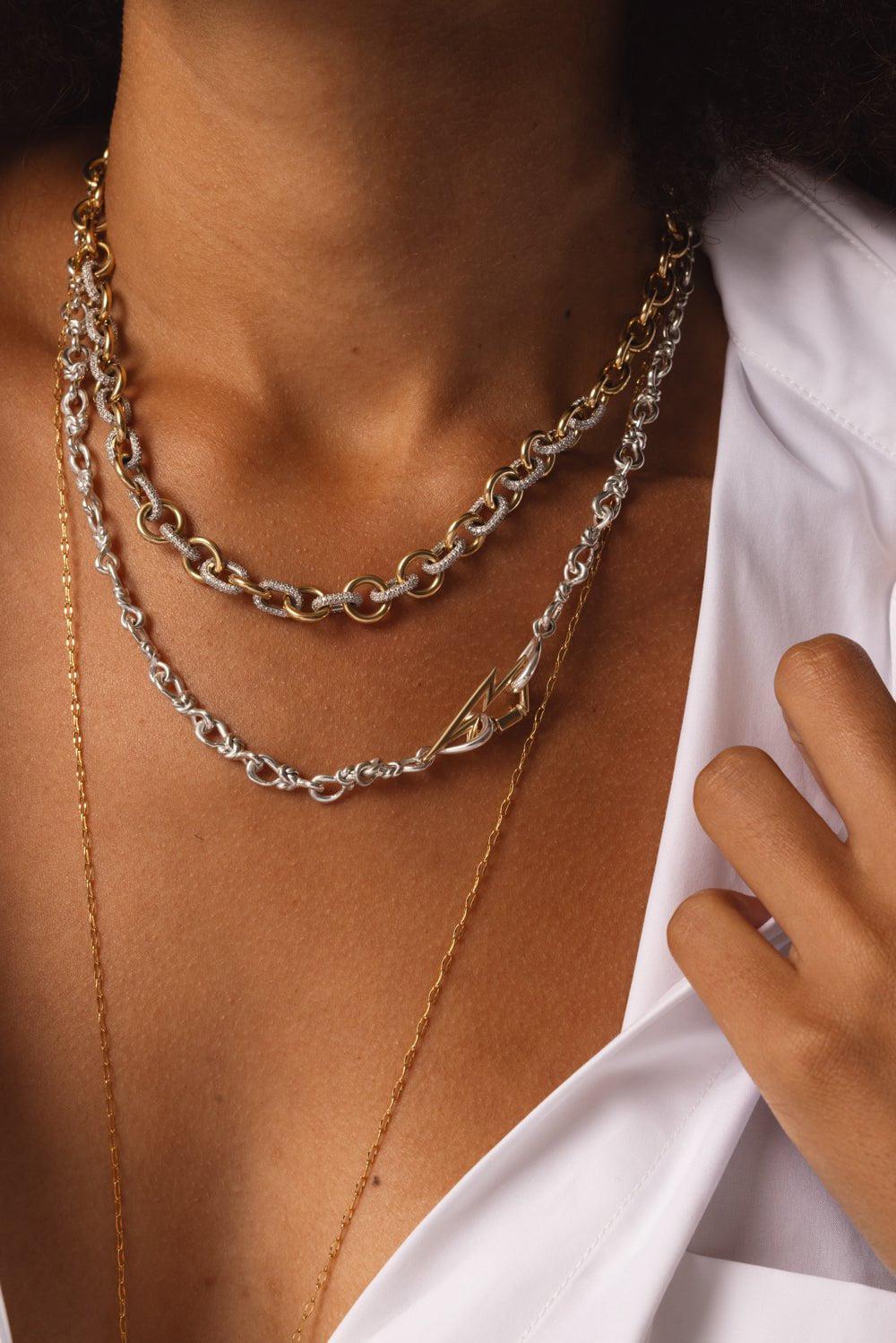 MARLA AARON-Large True Lover's Knot Necklace-SILVER