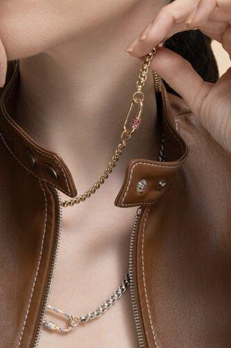 Rolling Curb Necklace - Silver Yellow Gold - 20in-SILVER-20-JEWELRYFINE JEWELNECKLACE O-MARLA AARON