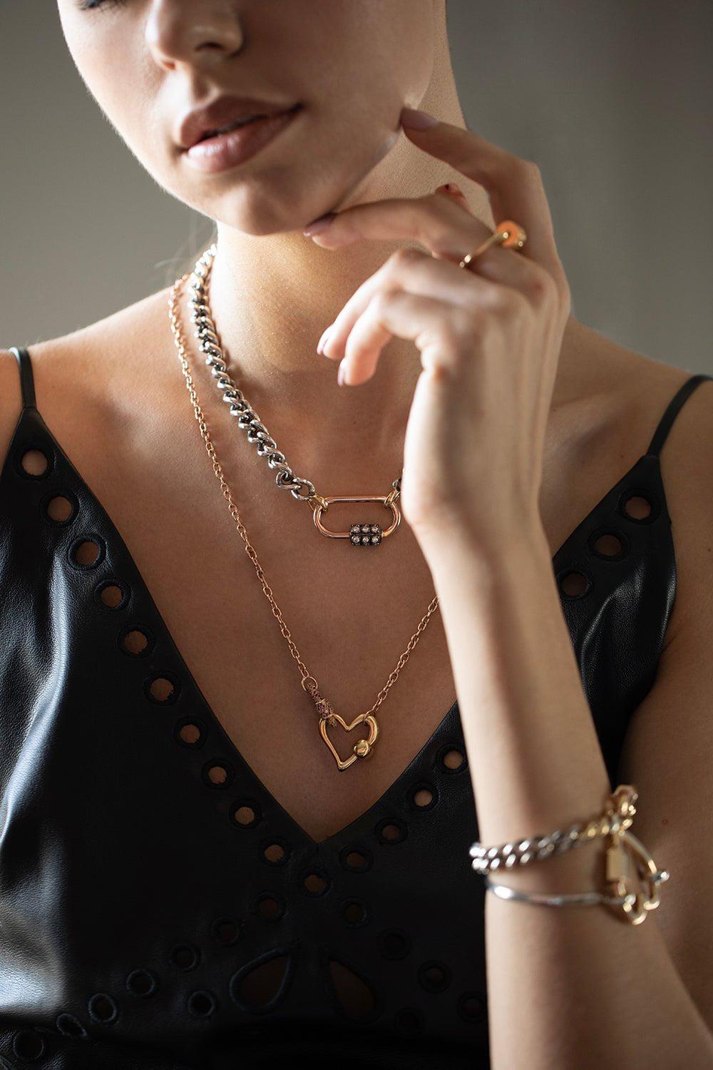 MARLA AARON-MiniMega Curb Chain Necklace-SILVER