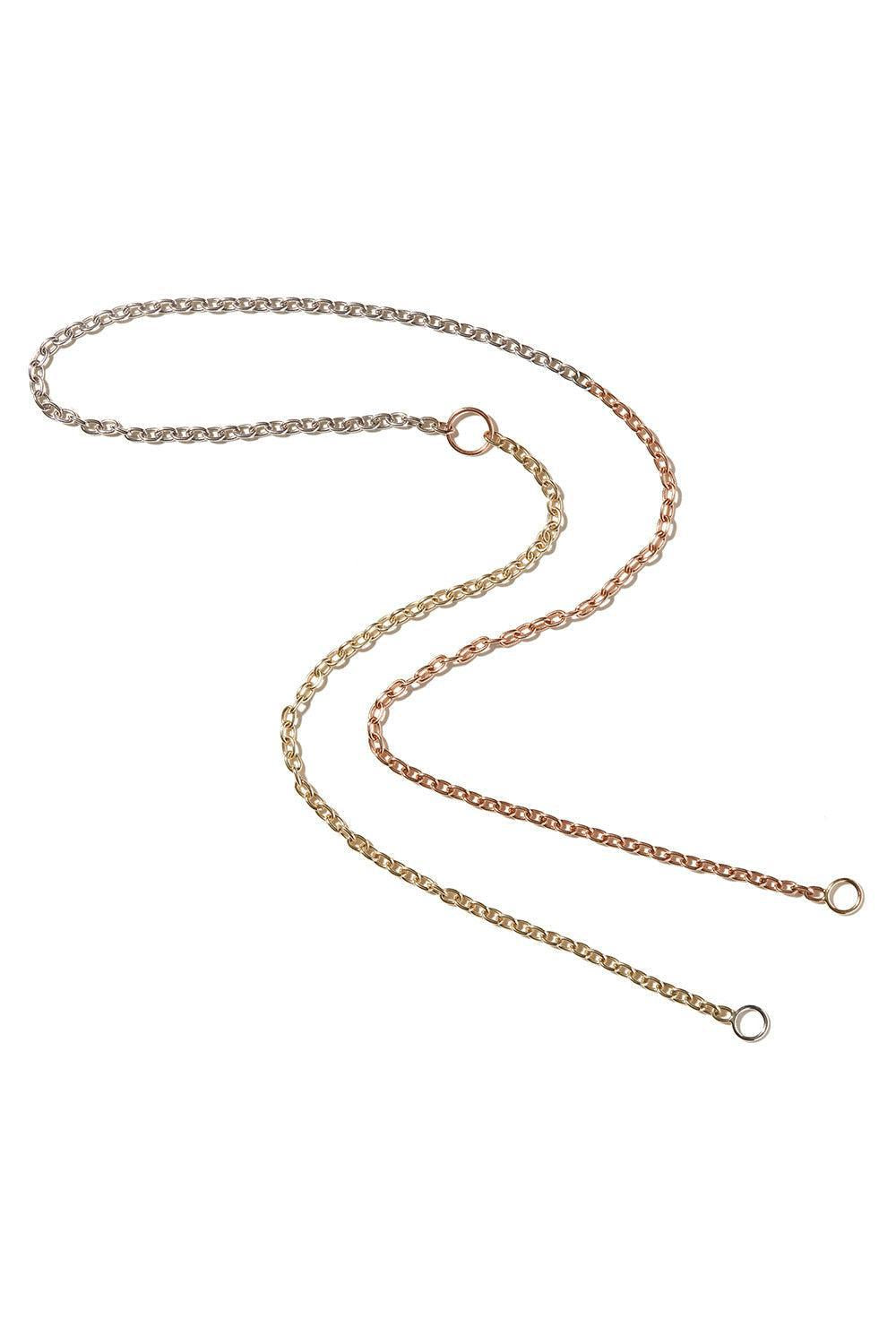 3x3 Pulley Chain Necklace-YELLOW GOLD-JEWELRYFINE JEWELNECKLACE O-MARLA AARON