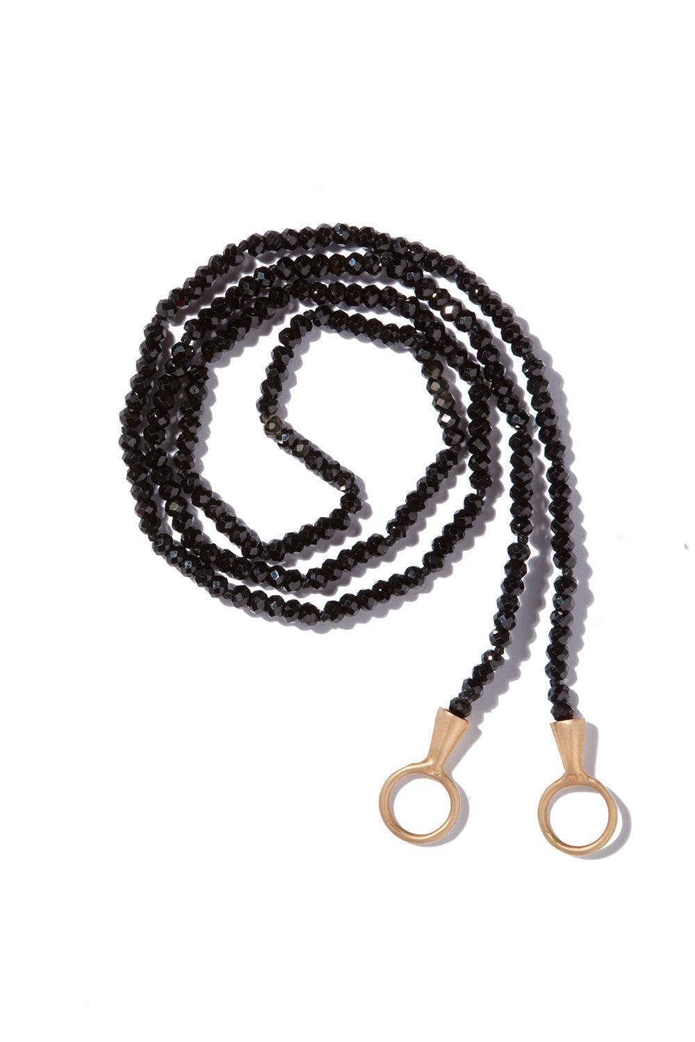 Itty Bitty Black Spinel Strand-YELLOW GOLD-JEWELRYFINE JEWELNECKLACE O-MARLA AARON