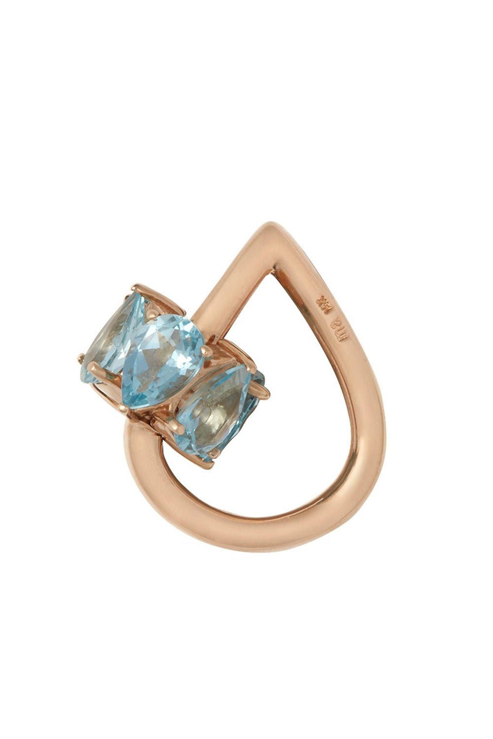 MARLA AARON-Chubby Droplock Pendant - Aqua-ROSE GOLD