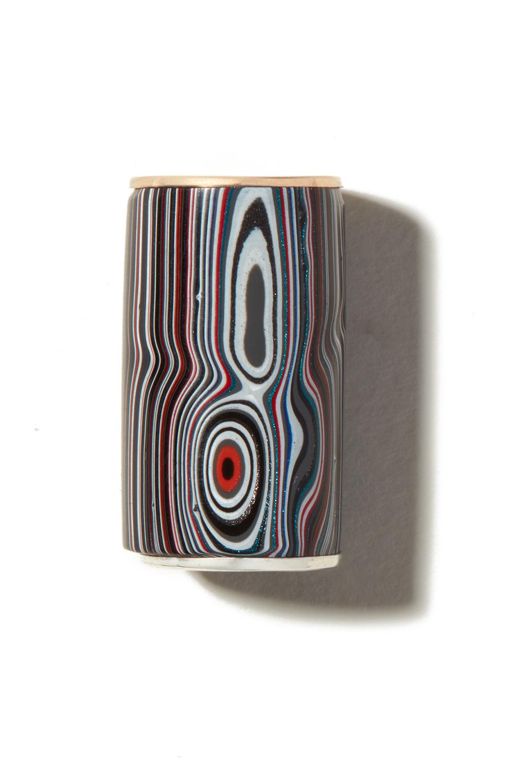 The Fordite Cylinder Pendant-SS/YG-JEWELRYFINE JEWELPENDANT-MARLA AARON