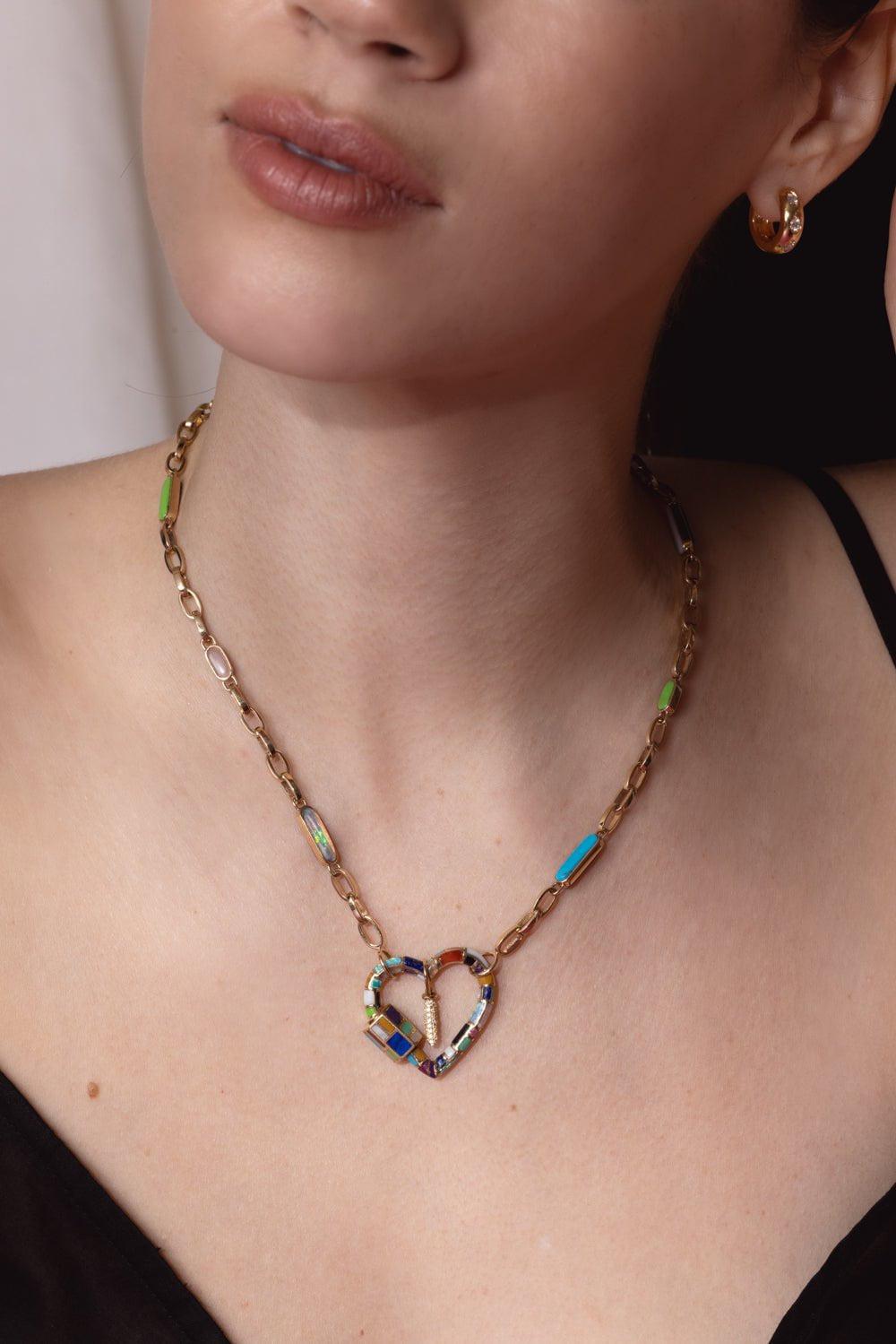 MARLA AARON-All Inlay Heartlock-YELLOW GOLD