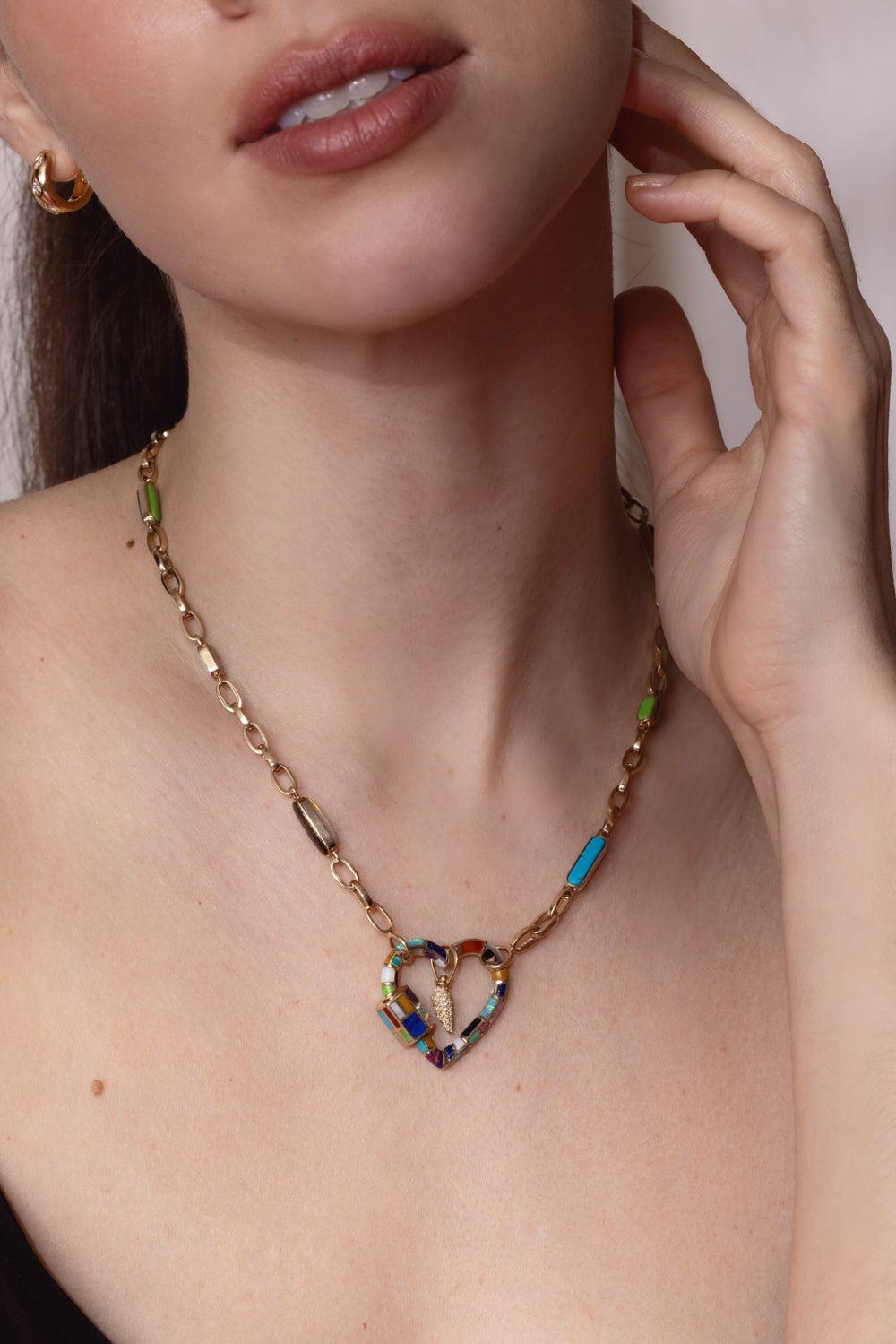 MARLA AARON-All Inlay Heartlock-YELLOW GOLD