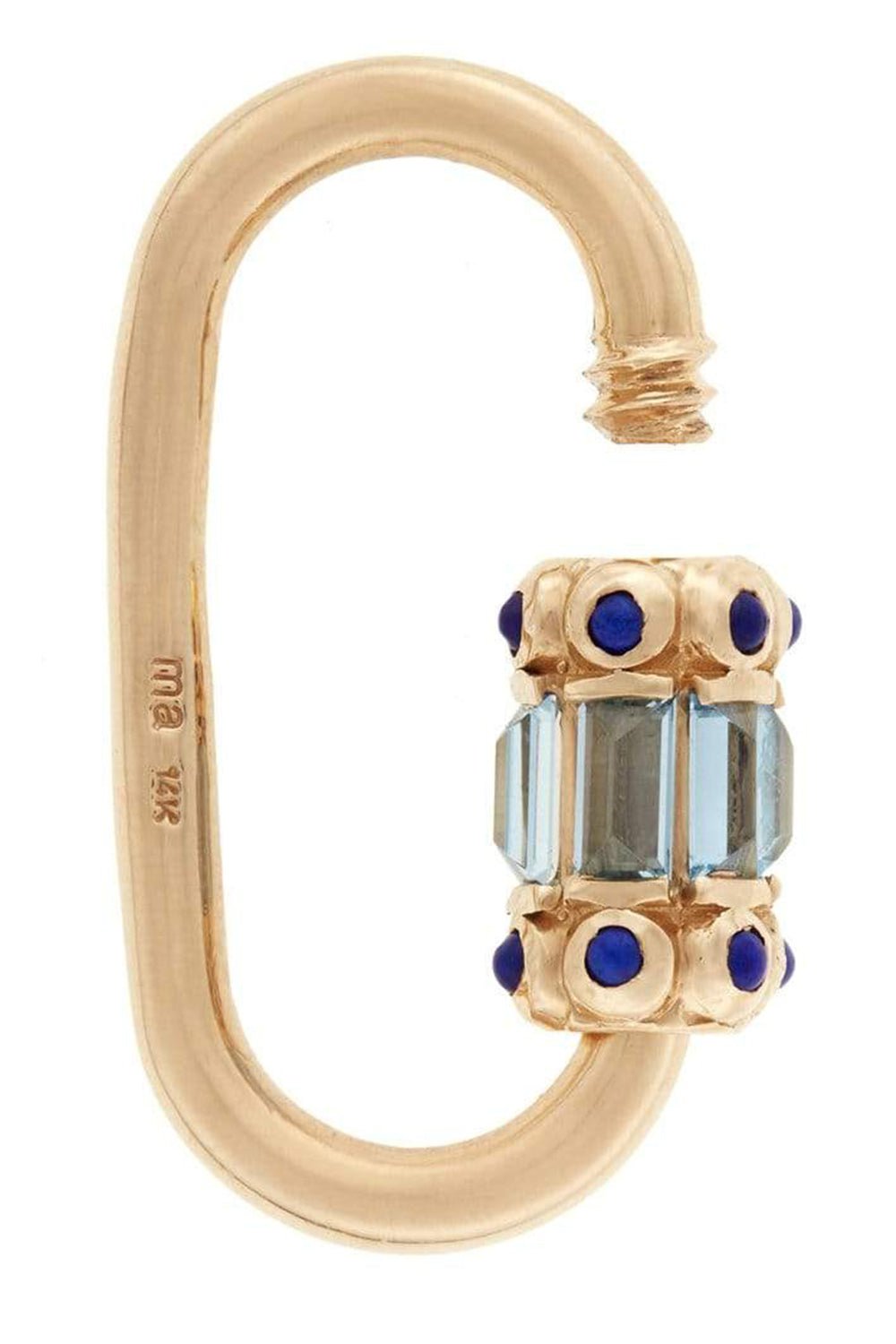 MARLA AARON-Aquamarine and Lapis Hateshepsut Lock-YELLOW GOLD