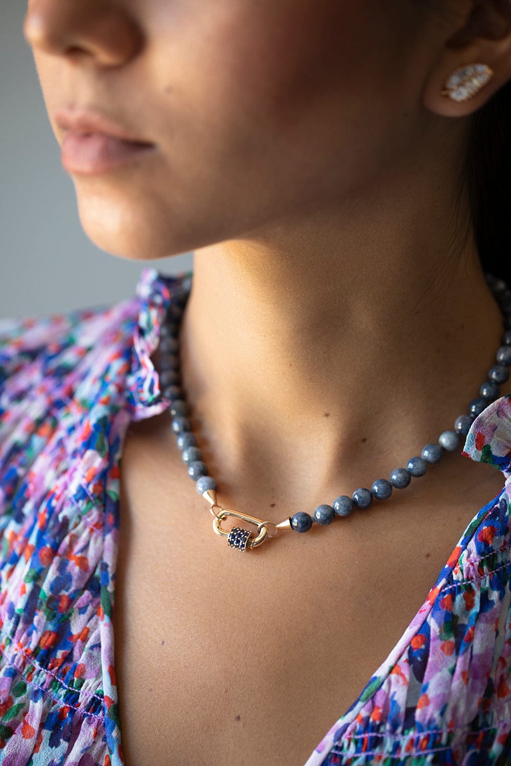 MARLA AARON-Blue Sapphires Stoned Chubby Babylock-YELLOW GOLD