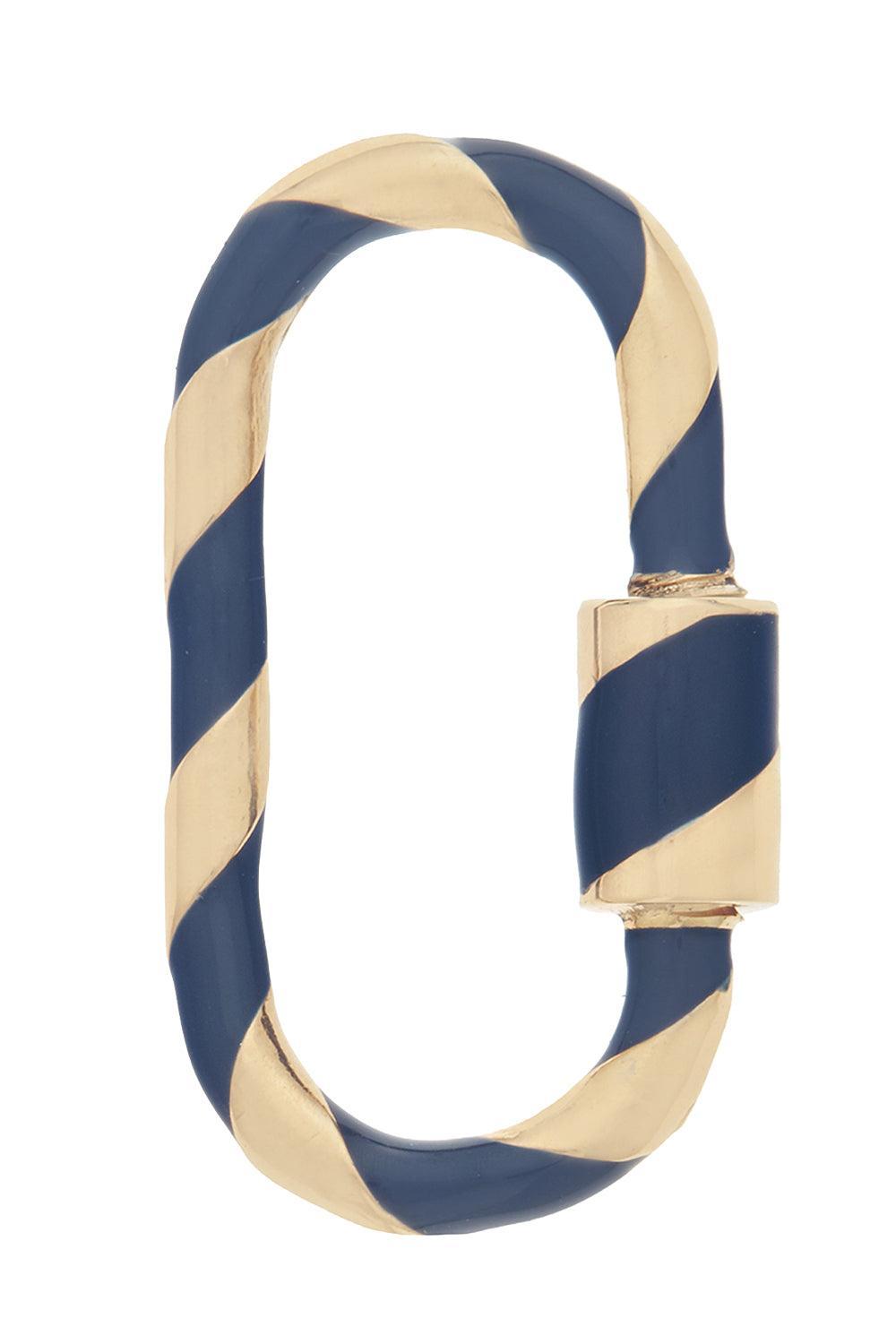 Medium Lock - Navy Enamel-YELLOW GOLD-JEWELRYFINE JEWELPENDANT-MARLA AARON