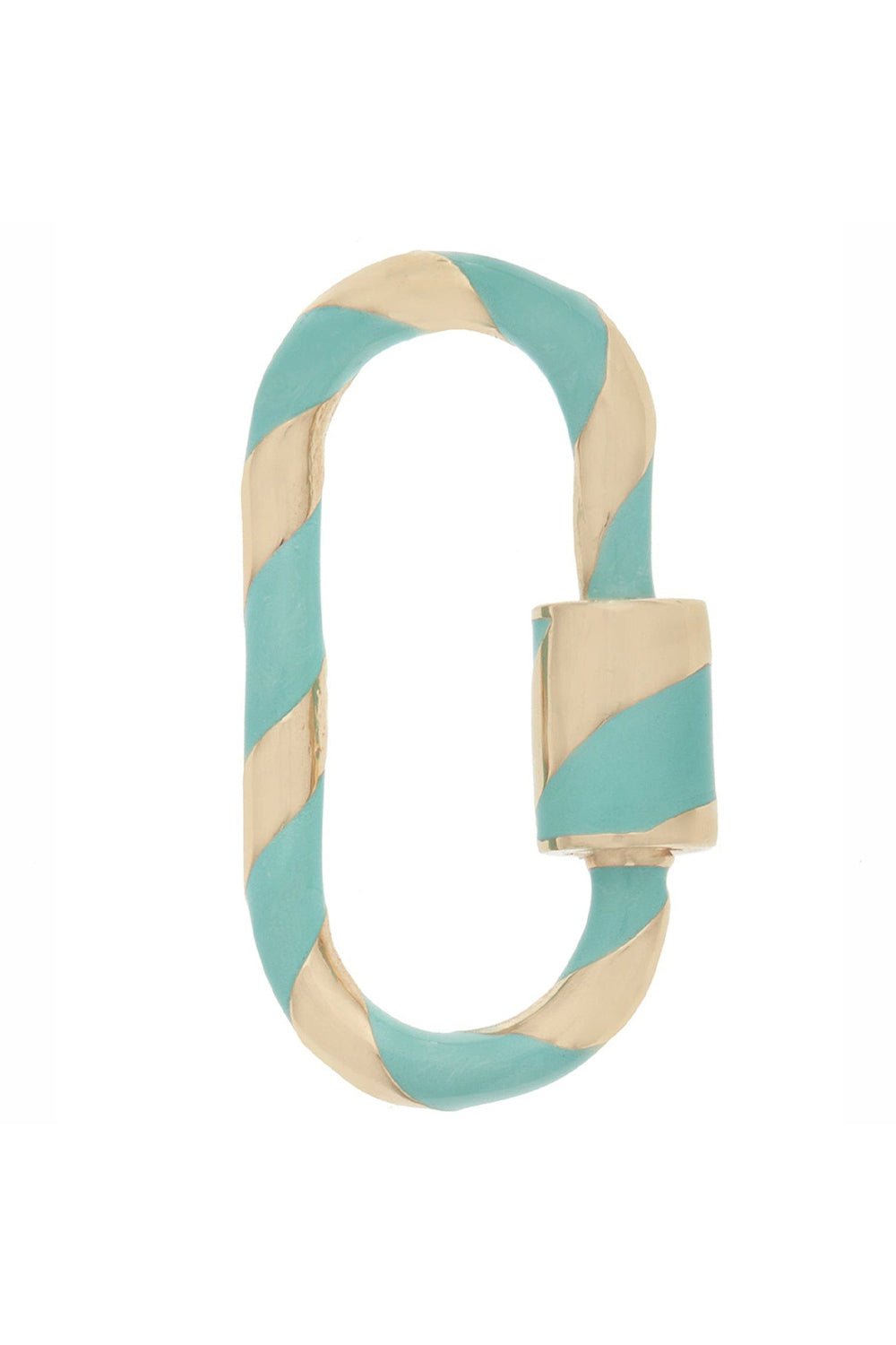 MARLA AARON-Medium Lock with Turquoise Enamel-YELLOW GOLD