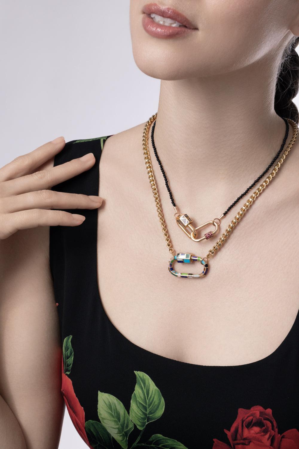 Opal Lapis Pearl Linda Lock-YELLOW GOLD-JEWELRYFINE JEWELPENDANT-MARLA AARON