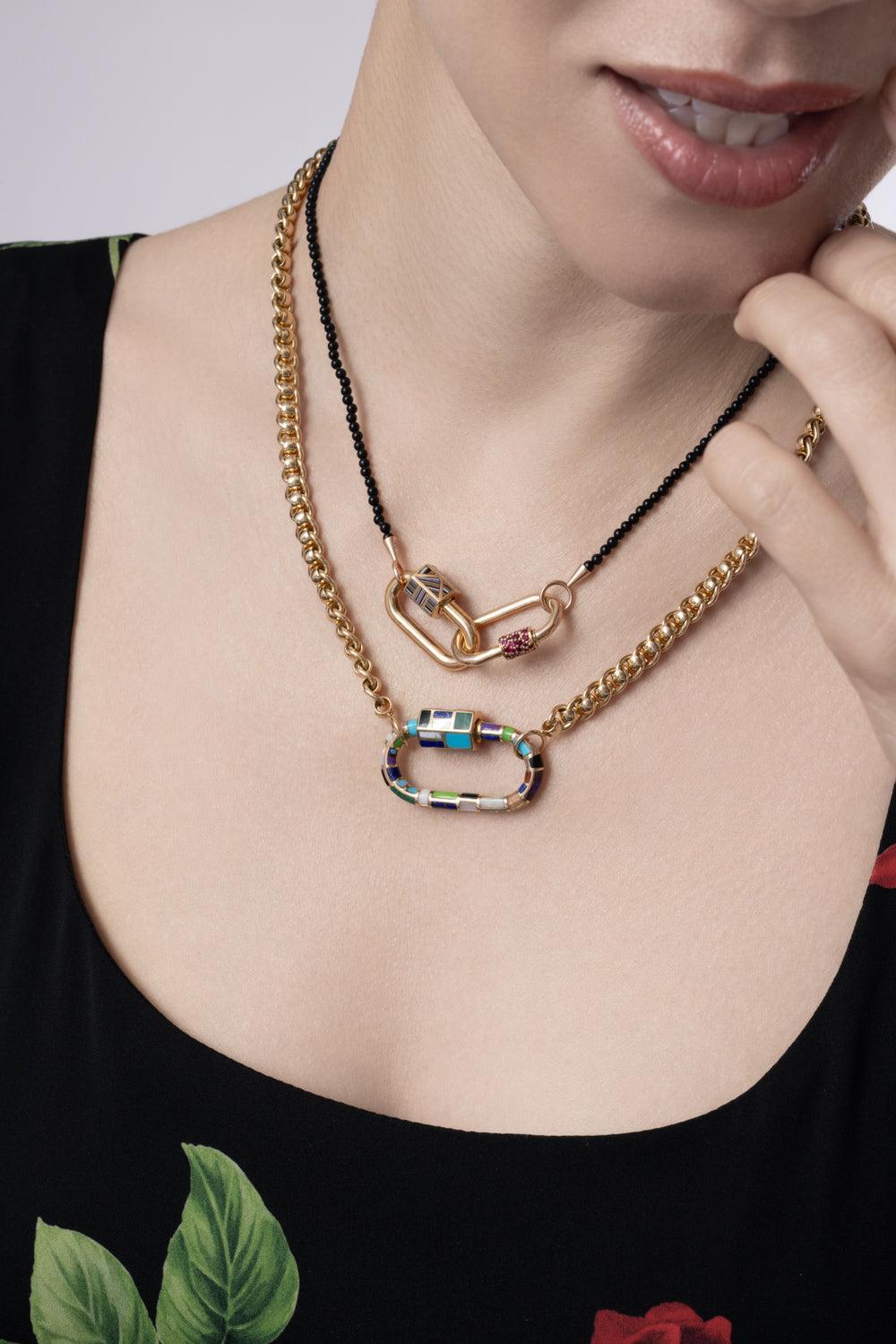 Opal Lapis Pearl Linda Lock-YELLOW GOLD-JEWELRYFINE JEWELPENDANT-MARLA AARON