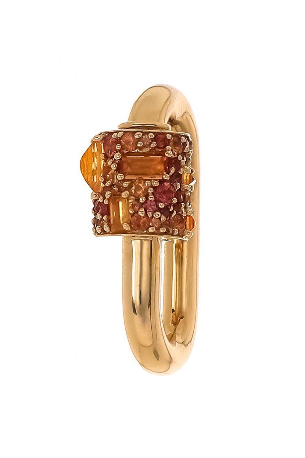 MARLA AARON-Orange Sapphire Medium Chubby Lock-YELLOW GOLD