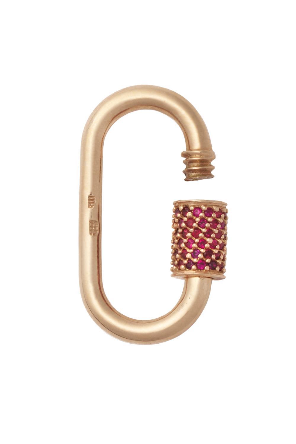 Ruby Medium Stoned Lock-YELLOW GOLD-JEWELRYFINE JEWELPENDANT-MARLA AARON