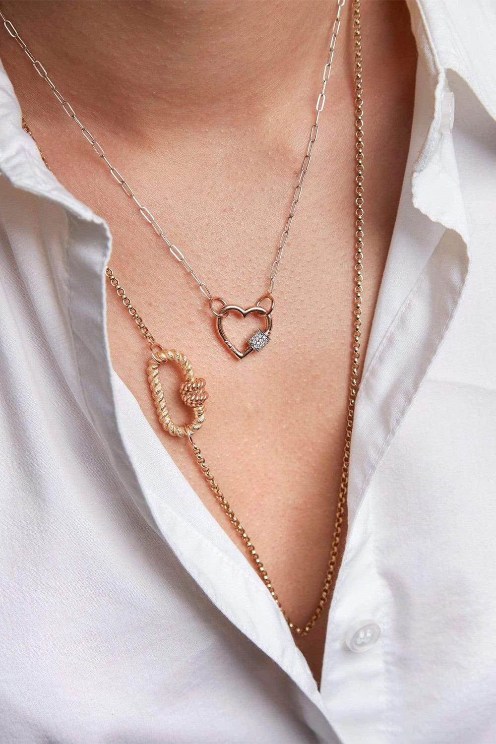 MARLA AARON-Stoned Heartlock with Diamonds-YELLOW GOLD